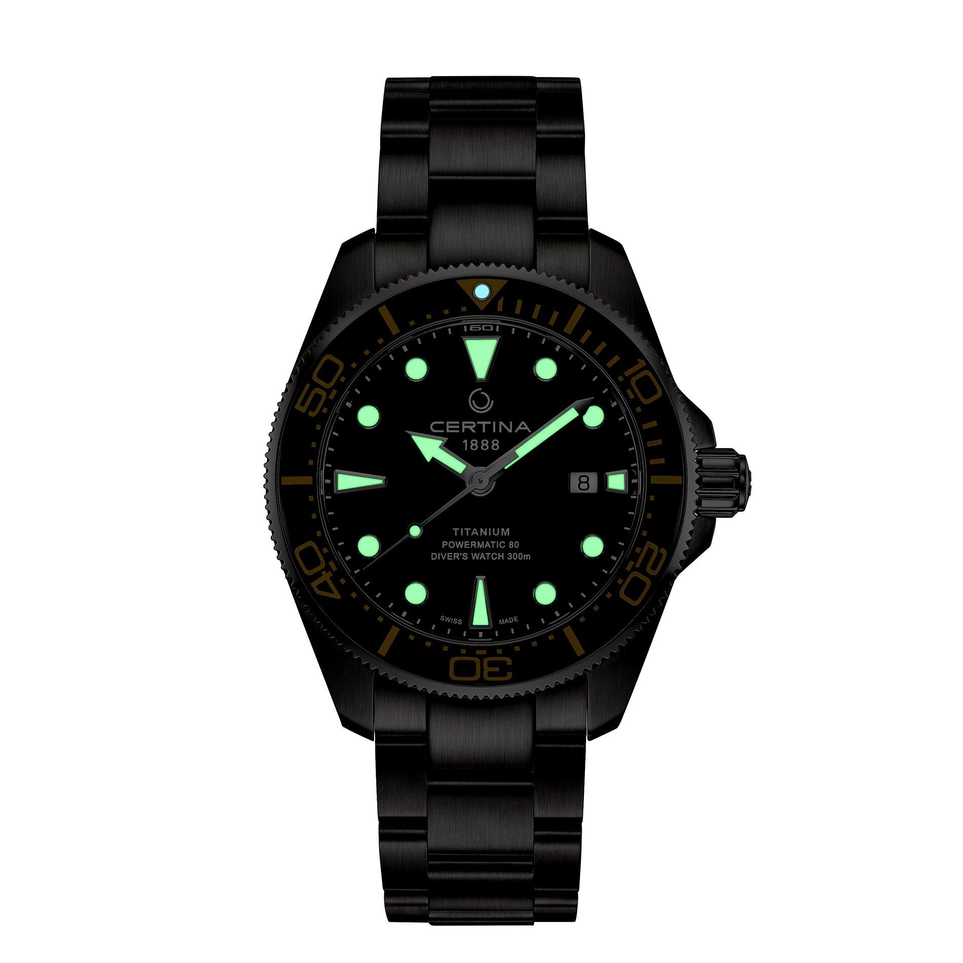 Black/Silver - Certina - Men's Action Diver Automatic Auto Analogue Watch - 2