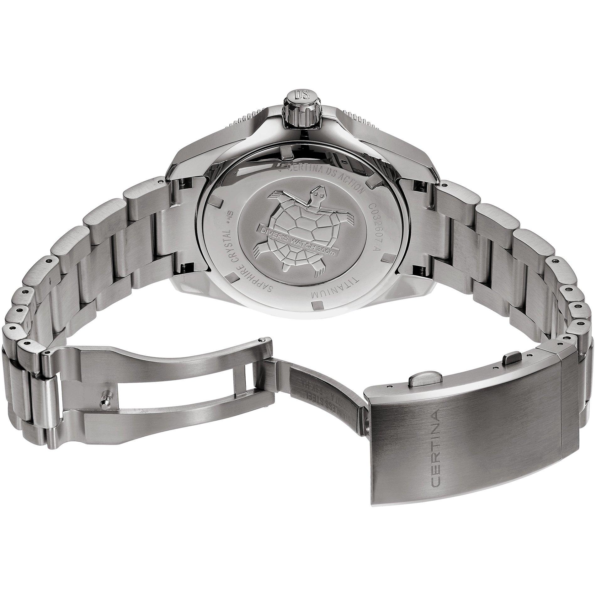 Black/Silver - Certina - Men's Action Diver Automatic Auto Analogue Watch - 4