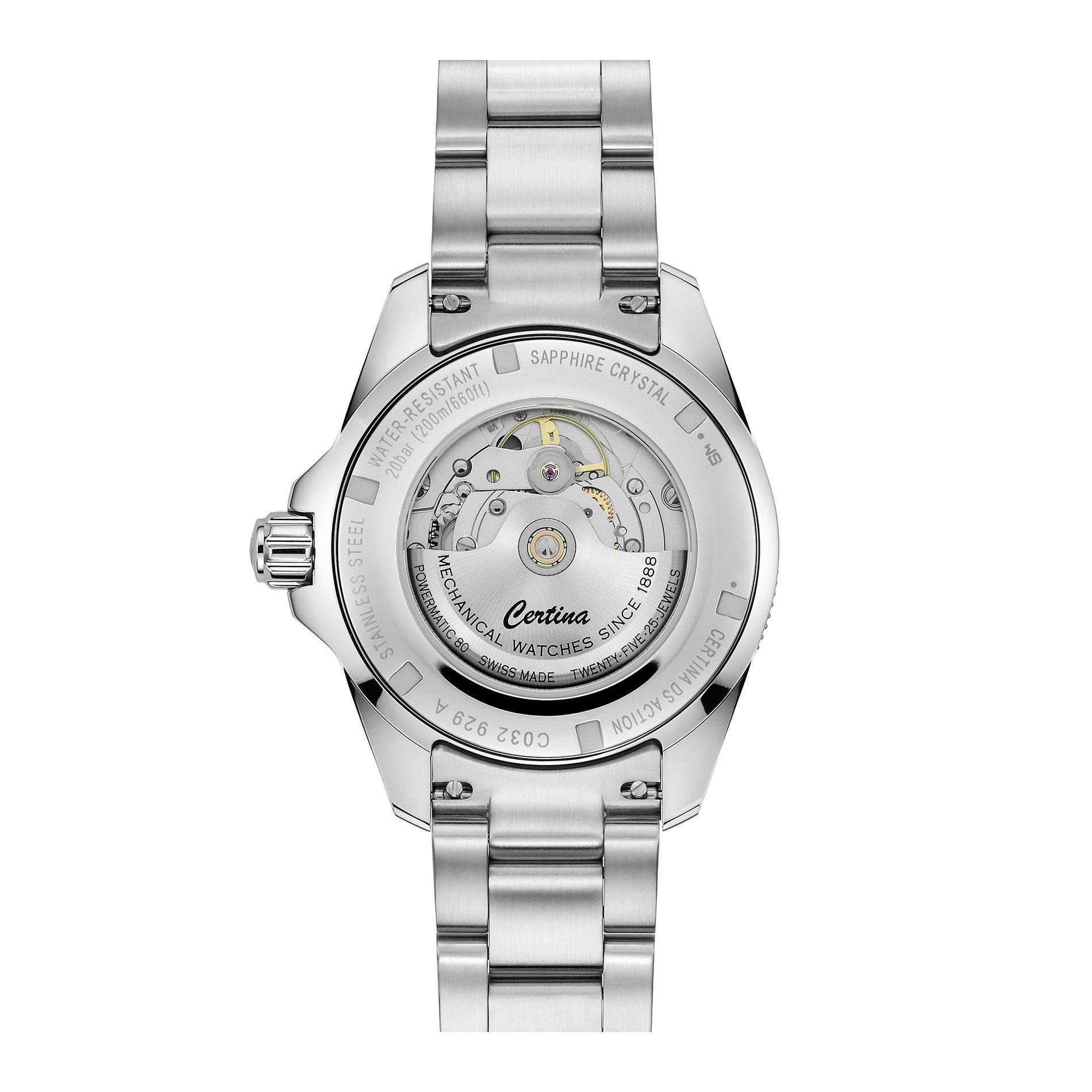 Black/Silver - Certina - Automatic Water Resistant Auto Analogue Watch - 3