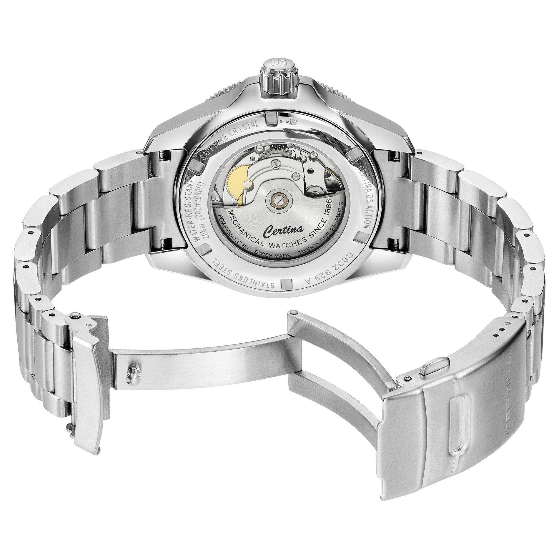 Black/Silver - Certina - Automatic Water Resistant Auto Analogue Watch - 5