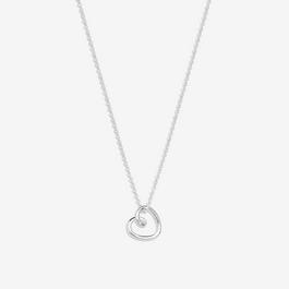 Simply Silver Sterling Silver 925 Swirl Open Heart Necklace
