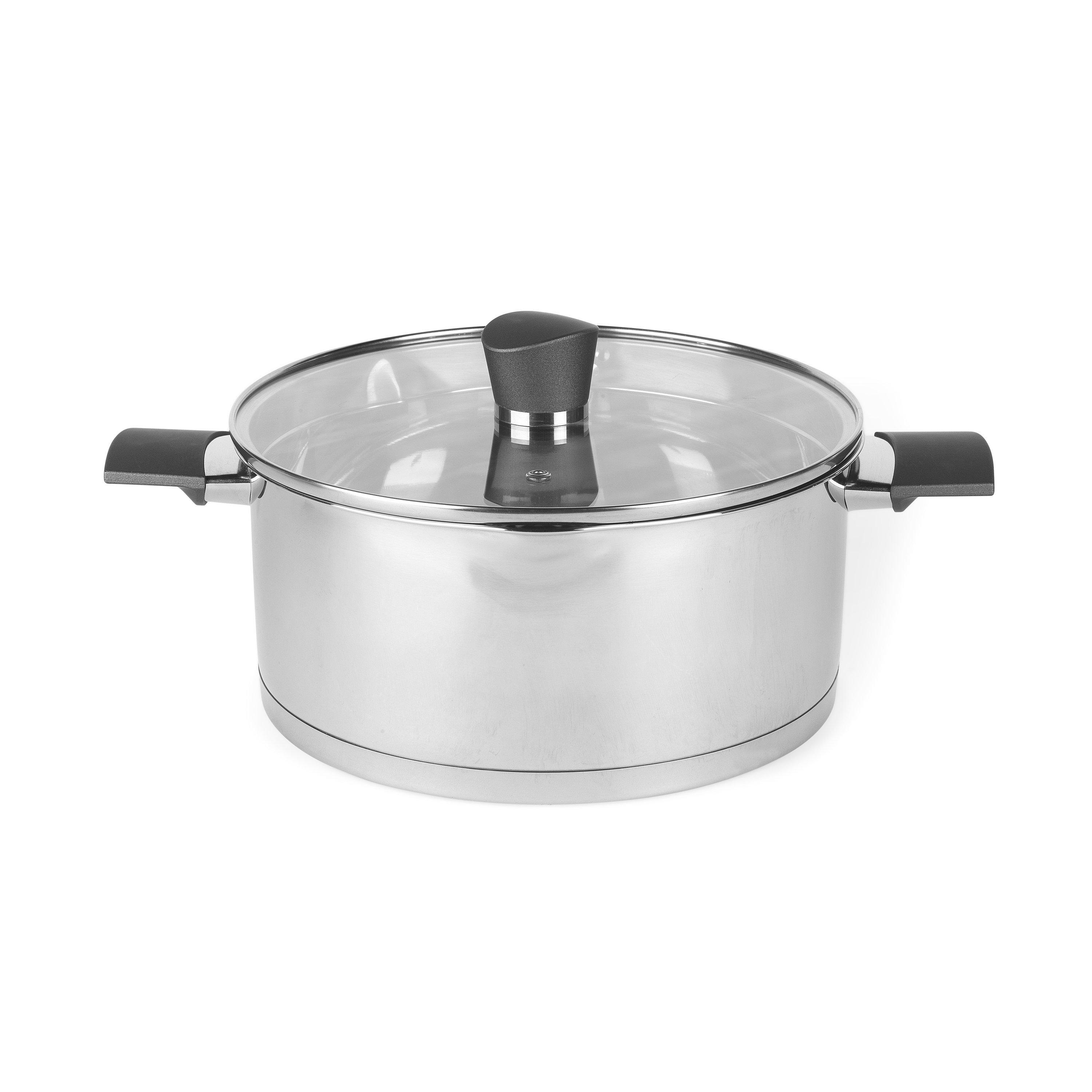 Russell Hobbs 24 cm Stainless Steel Stockpot Glass Lid PFOA-Free Coating 4.8L - Image 4