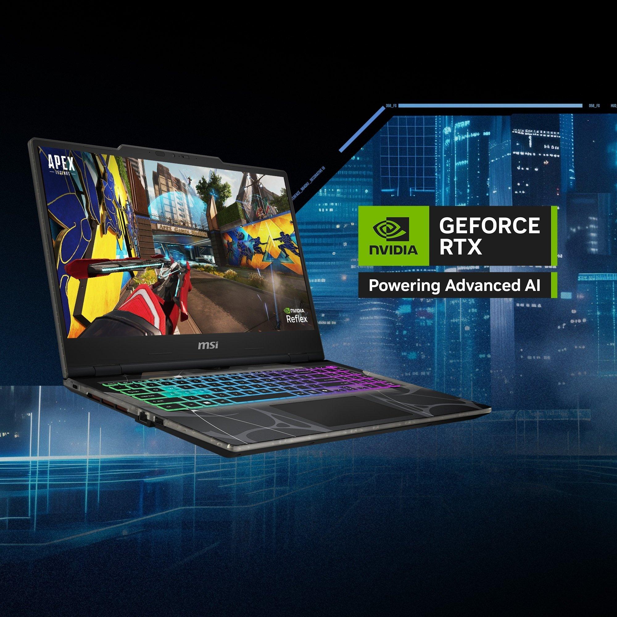 Schwarz - MSI - MSI Cyborg 15 B2RWEKG Gaming Laptop - Intel Core 7 240H 16GB 512GB SSD RTX 5050 - 7