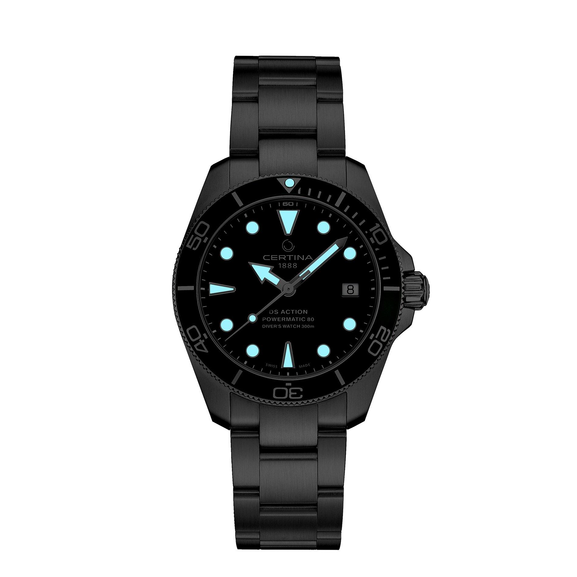Green/Silver - Certina - Action Diver 10 Automatic Water Resistant Auto Analogue Watch - 2