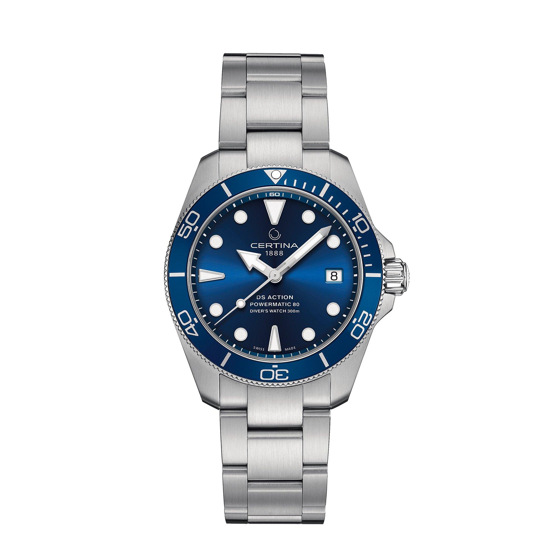 Certina Action Diver 10 Automatic Water Resistant Auto Analogue Watch - Blue/Silver