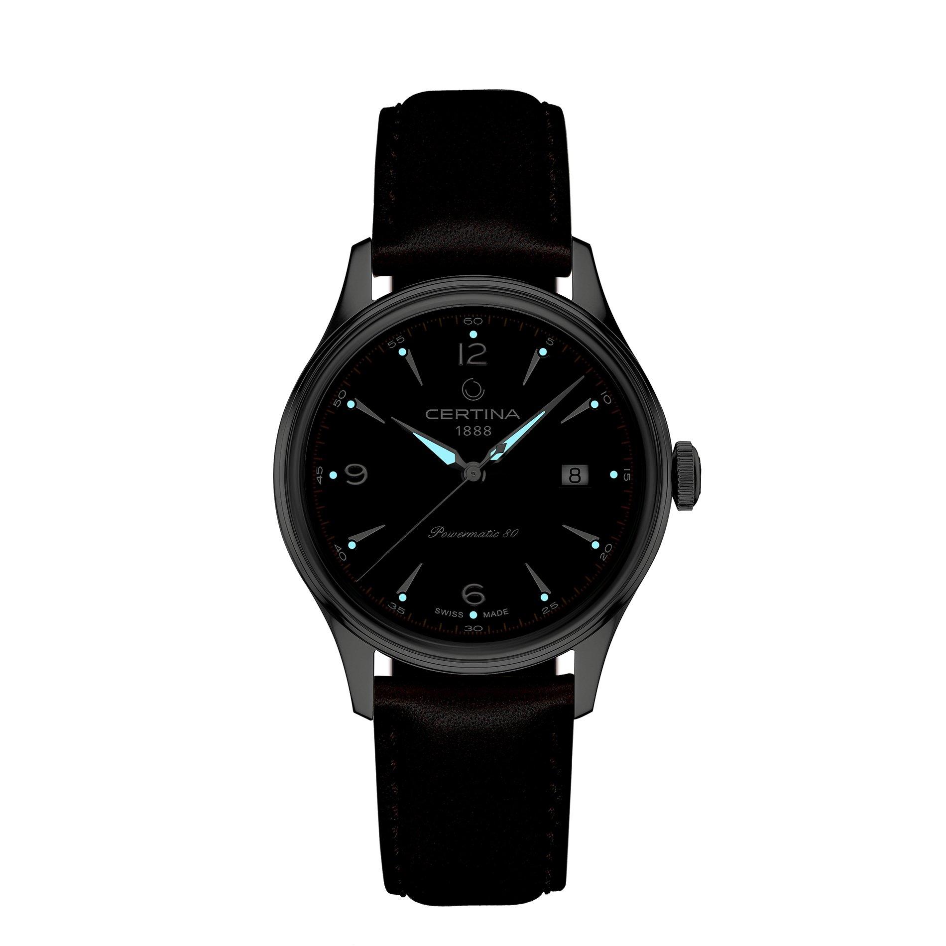 Green/Silver - Certina - Men's Powermatic Automatic Analogue Watch - 3