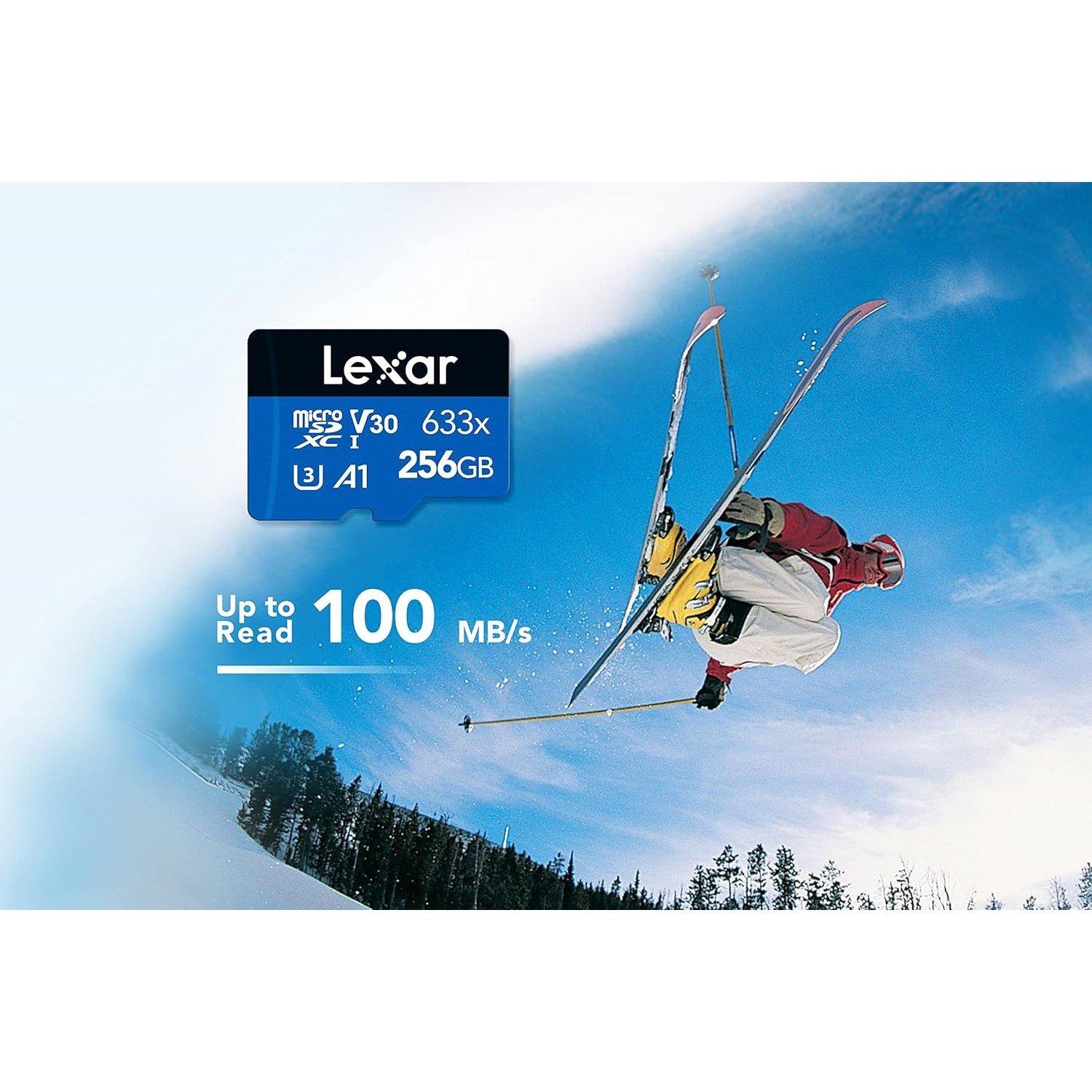 Blue - Lexar - Blue Plus 256GB MicroSDXC UHS-I Card + SD Adapter - 3