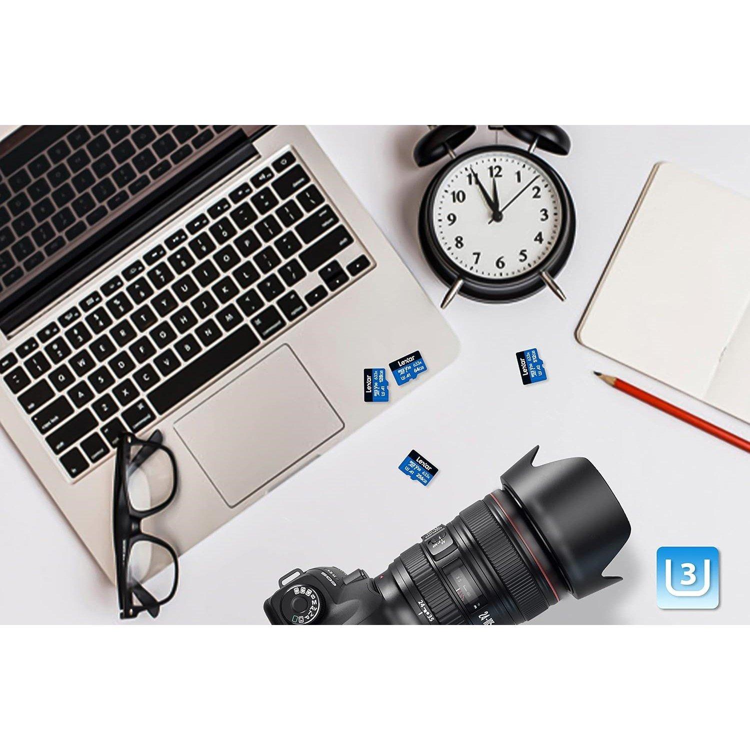 Blue - Lexar - Blue Plus 256GB MicroSDXC UHS-I Card + SD Adapter - 6