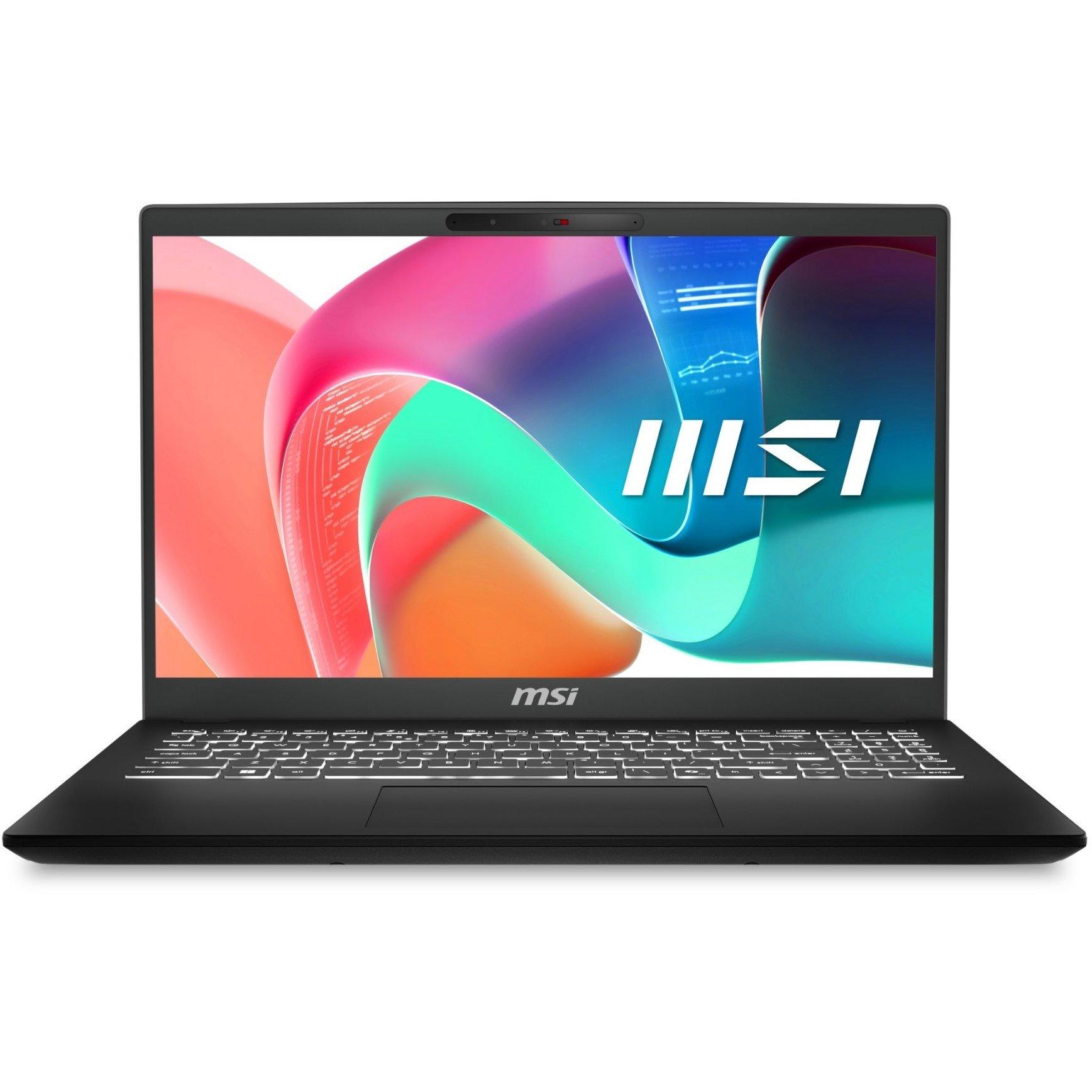 Zwart - MSI - MSI Modern 15 H C2RMG 15 Inch Laptop - Intel Core 5 210H 16GB 512GB SSD - 1