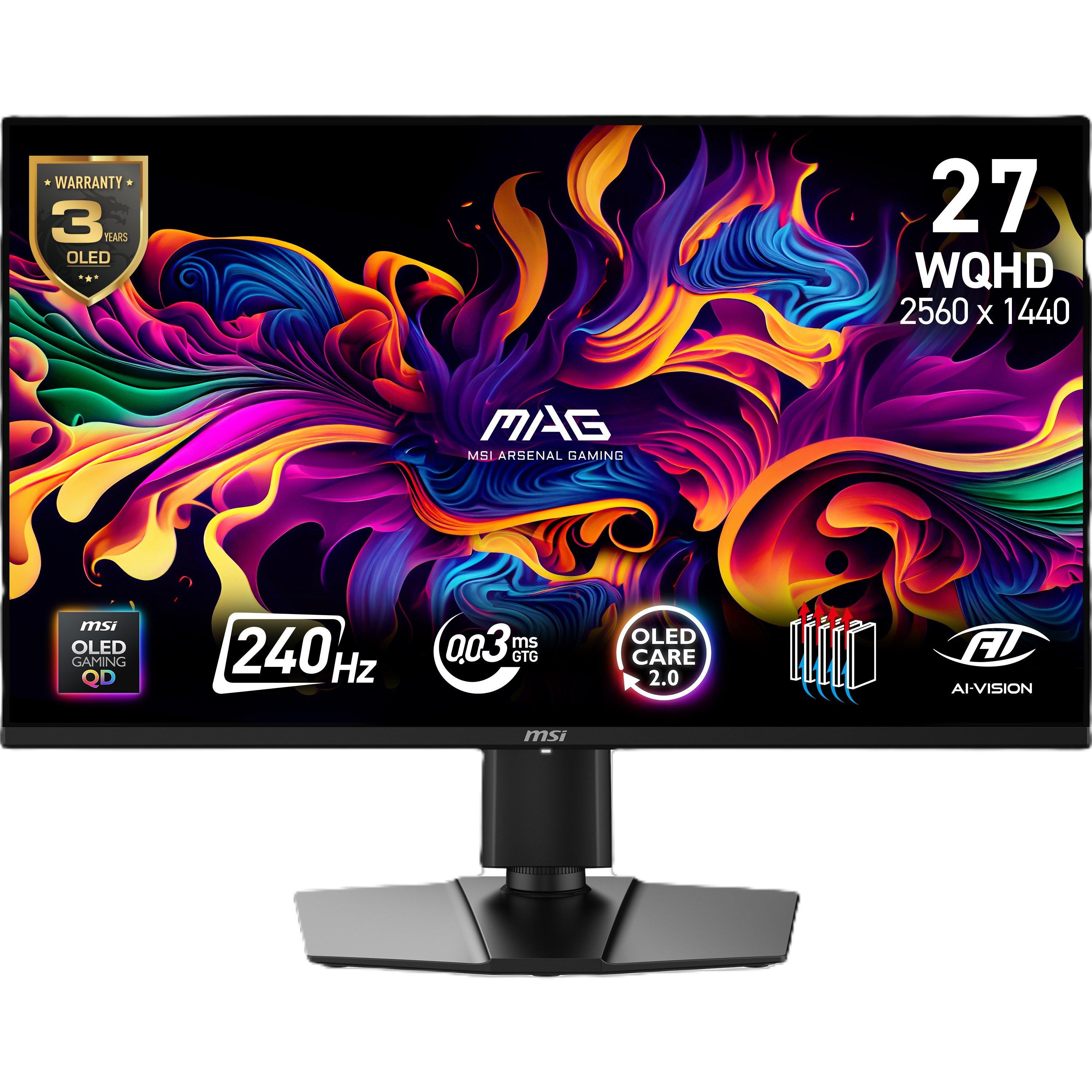 Black - MSI - MAG 274QP QD-OLED X24 27 inch WQHD 240Hz Gaming Monitor - 1