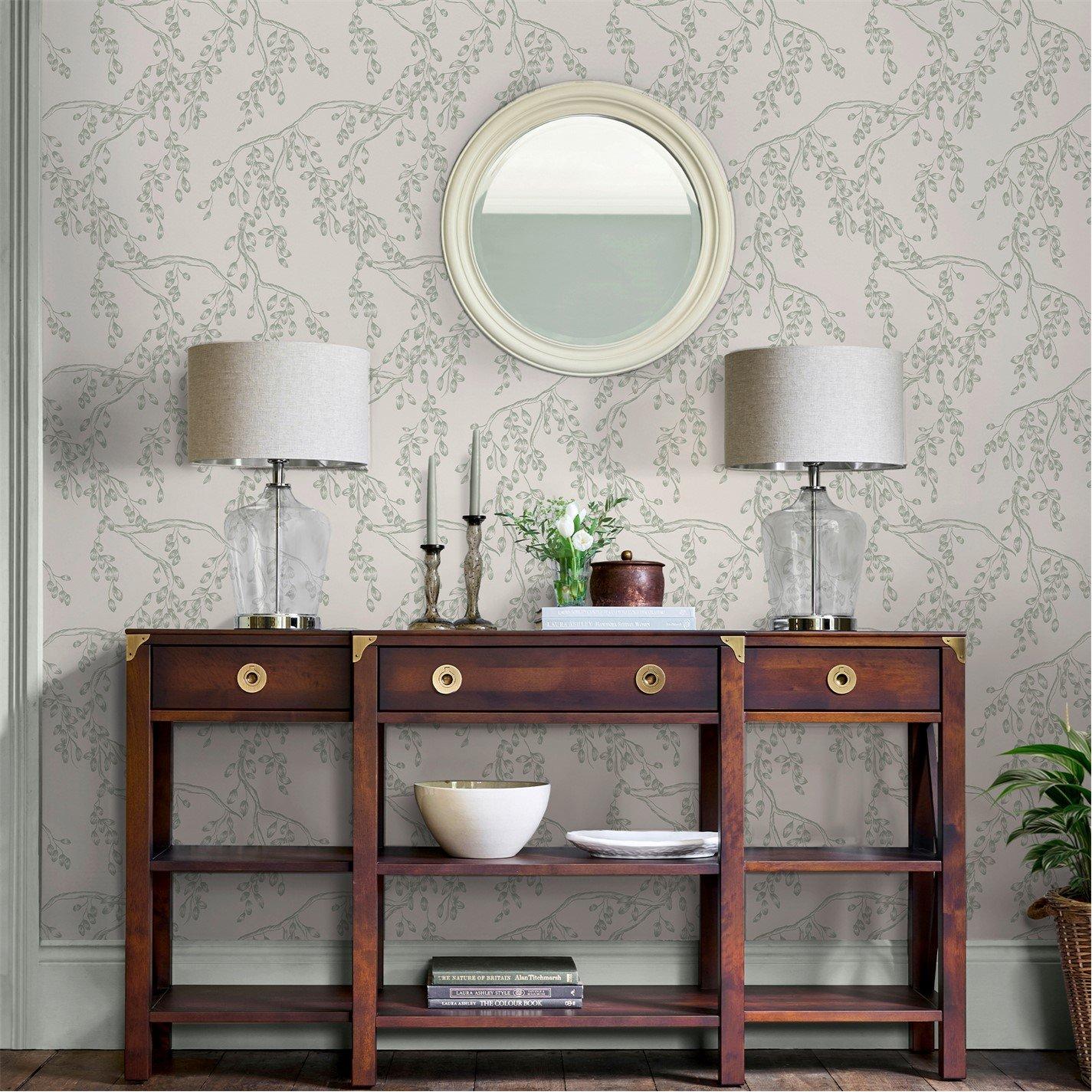 Laura Ashley  Rainham Willow Wallpaper Sage