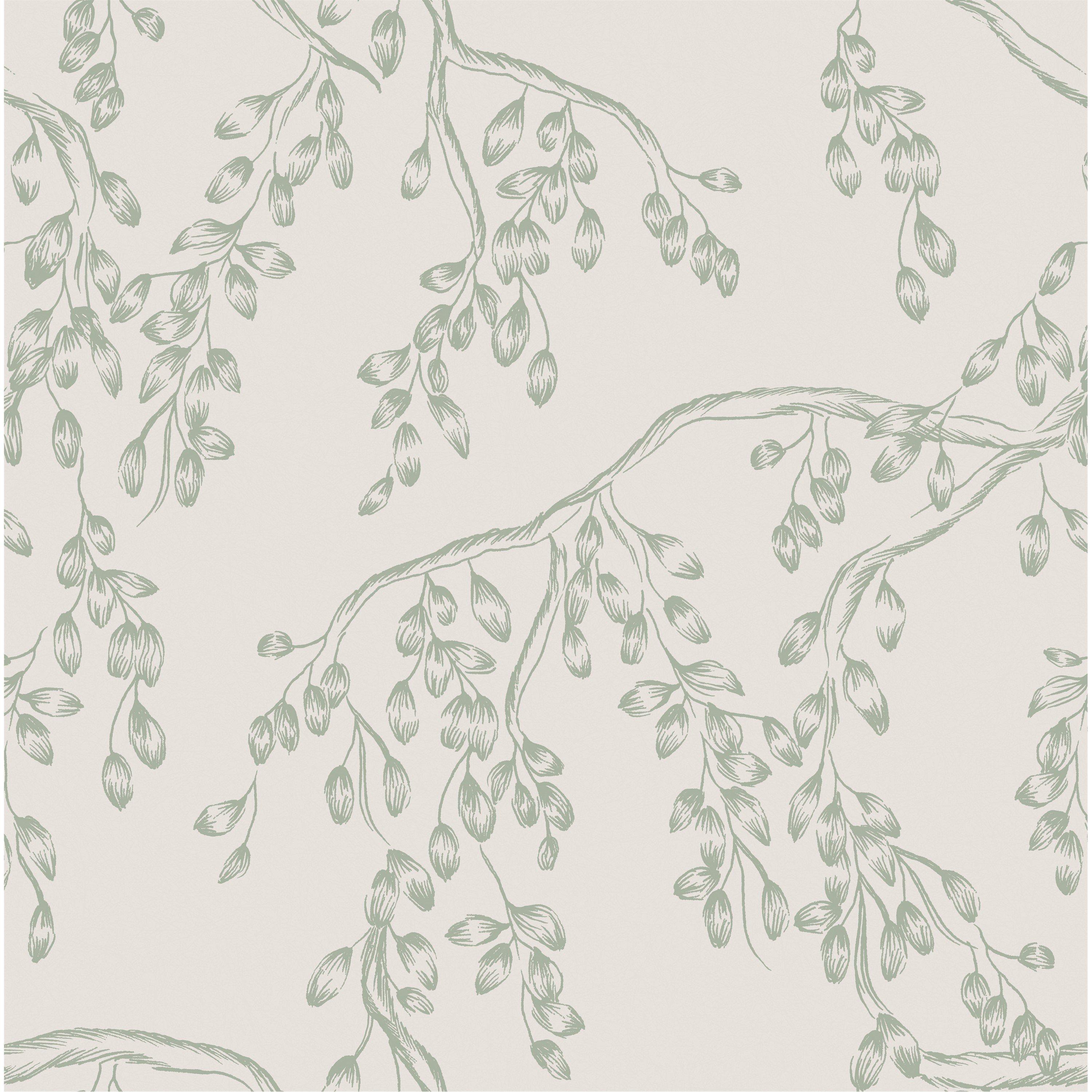 Sage - Laura Ashley - Rainham Willow Sage Wallpaper - 2
