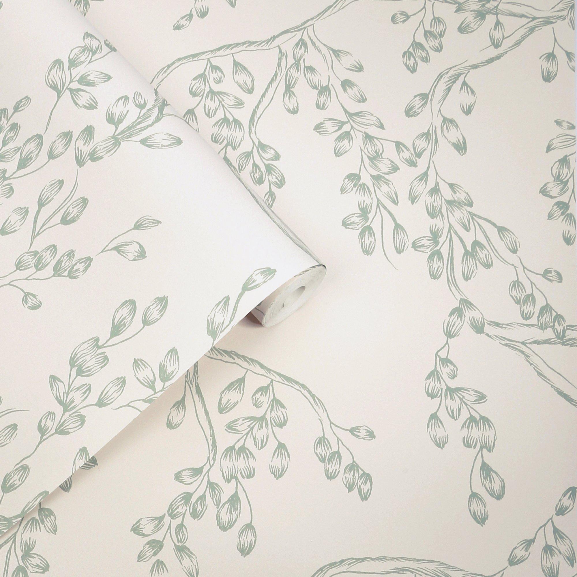 Sage - Laura Ashley - Rainham Willow Sage Wallpaper - 3