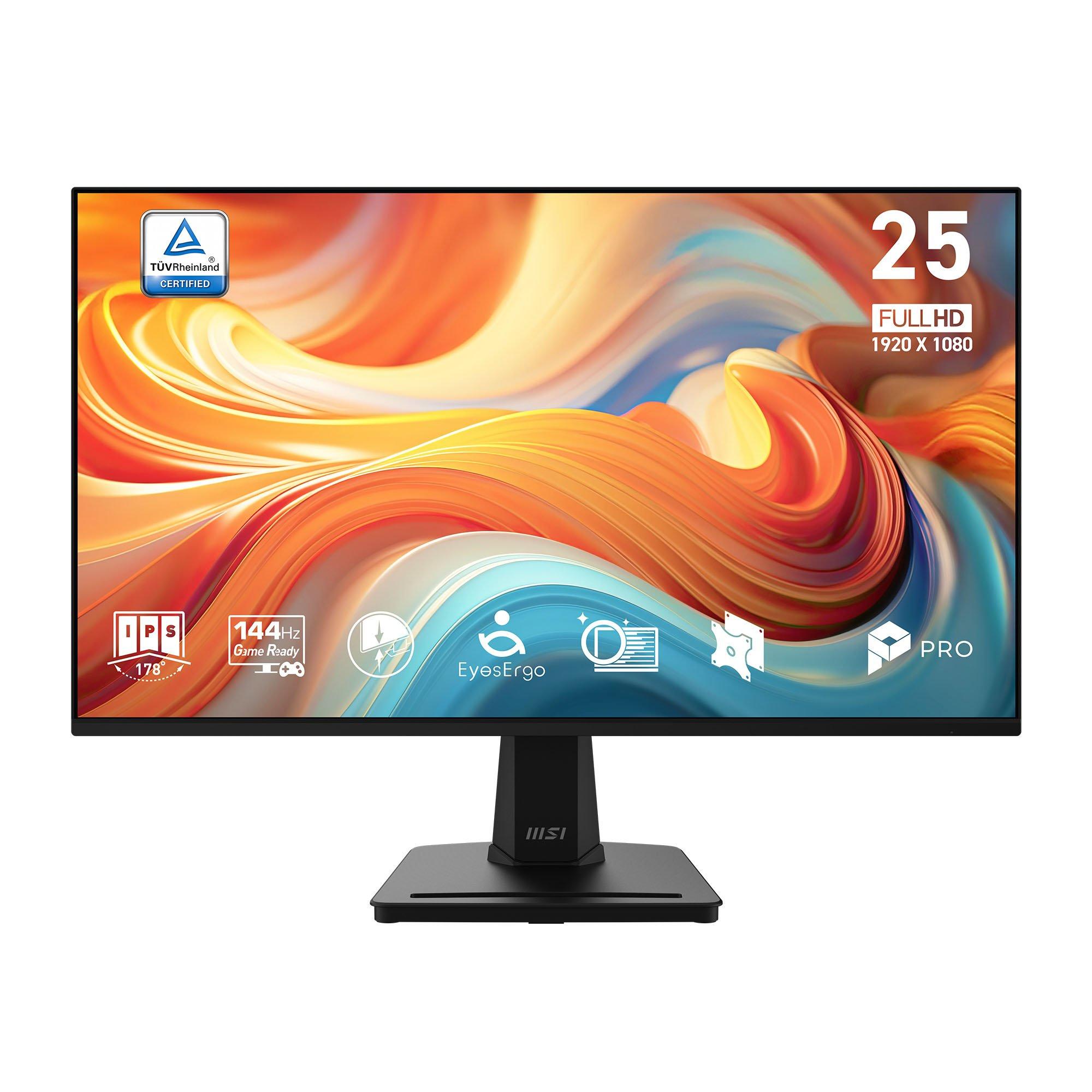 Black - MSI - PRO MP251 E14L 24 inch IPS 144Hz Monitor - 2