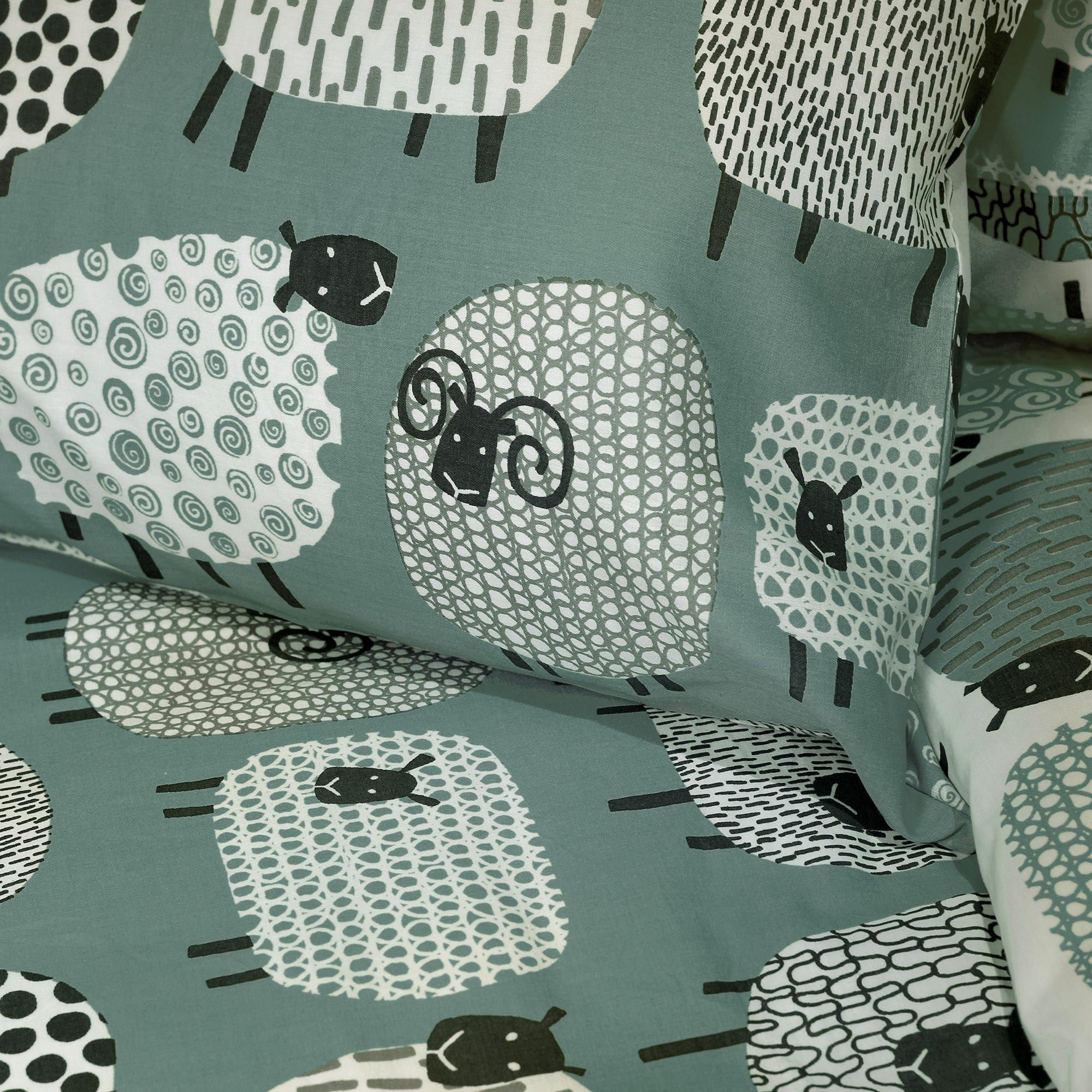 Duck Egg - Fusion - Dotty Sheep Duvet Cover Set in Duck Egg - 2