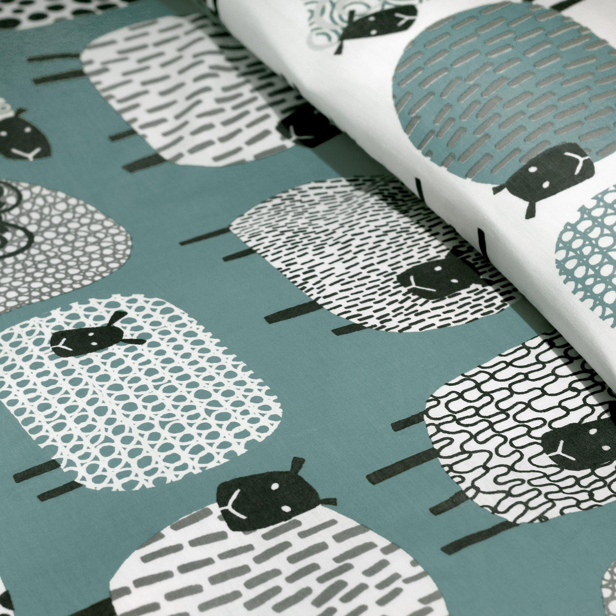Duck Egg - Fusion - Dotty Sheep Duvet Cover Set in Duck Egg - 3