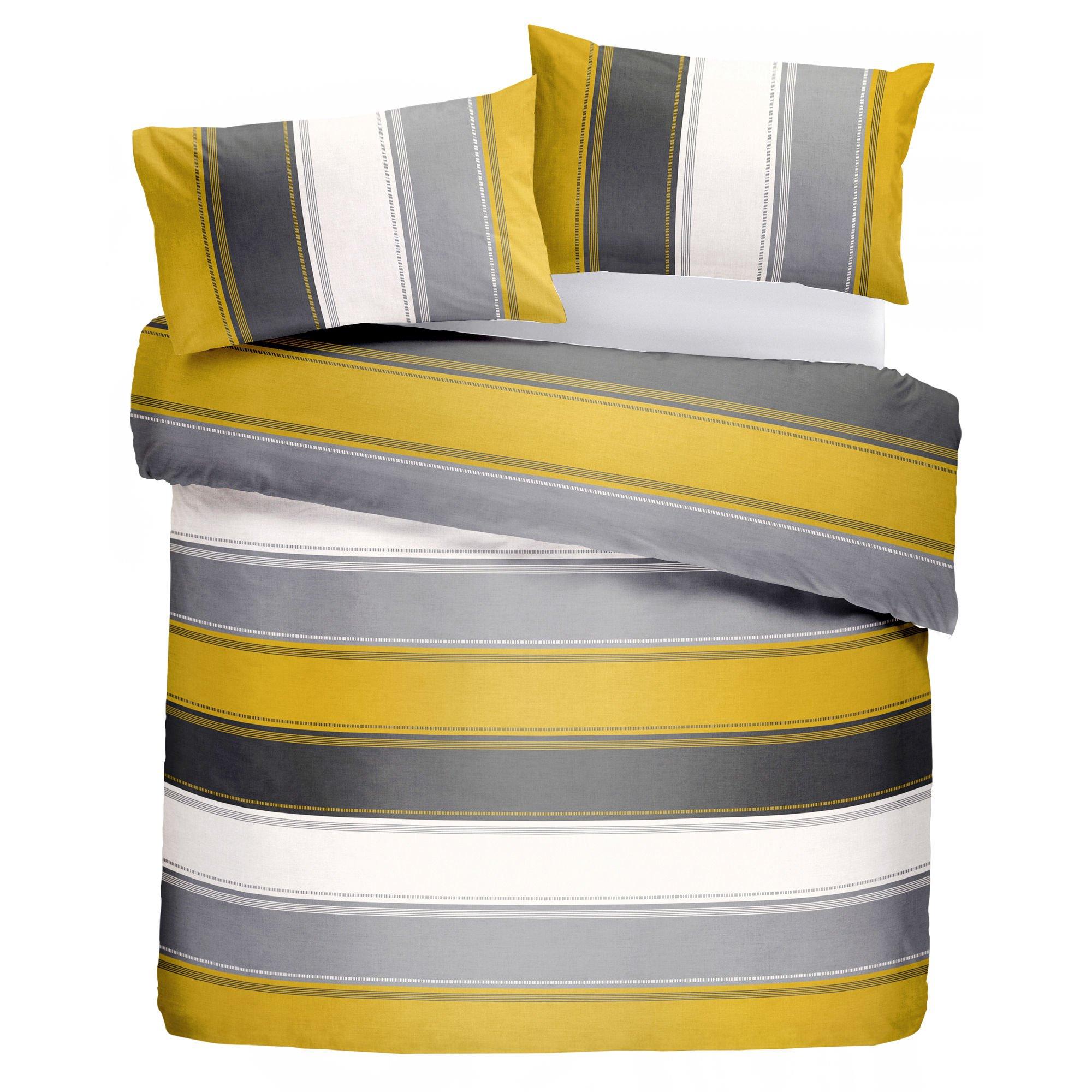 Ochre - Fusion - Betley Striped Duvet Cover Set in Ochre - 2