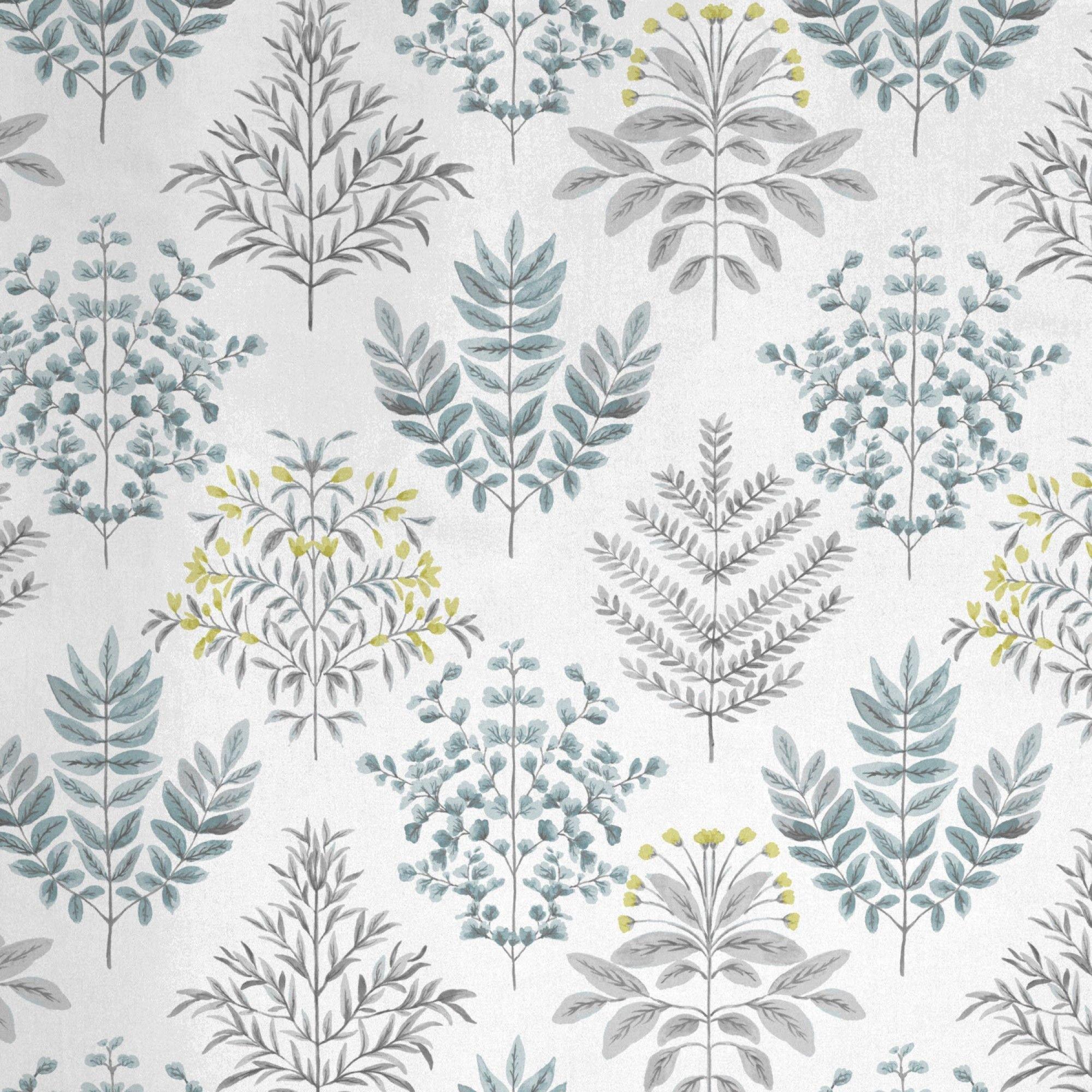 Duck Egg - Dreams and Drapes - Emily Botanical Fern Duvet Cover Set in Duck Egg - 5