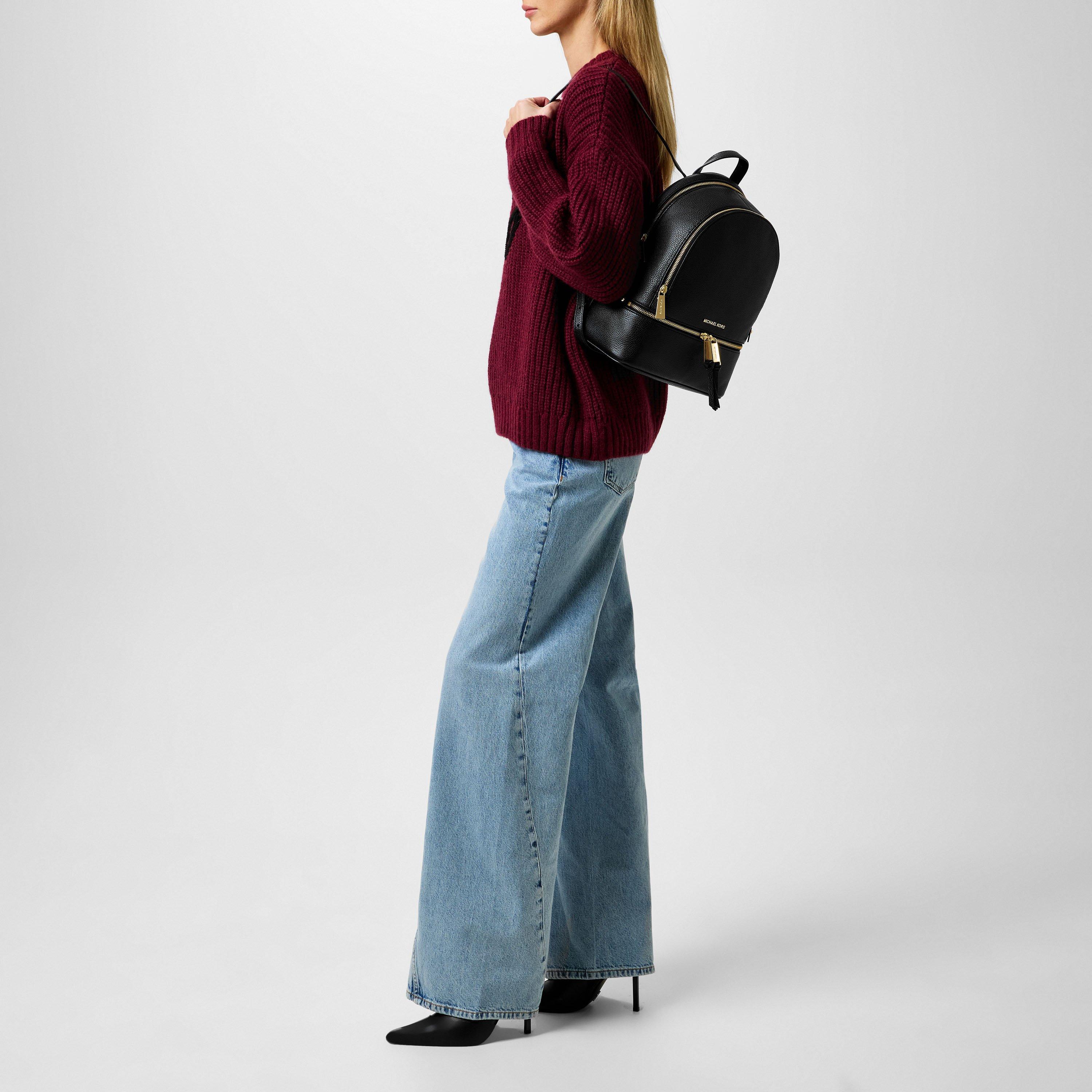 Black* - MICHAEL Michael Kors - Rhea Zip Backpack - 5