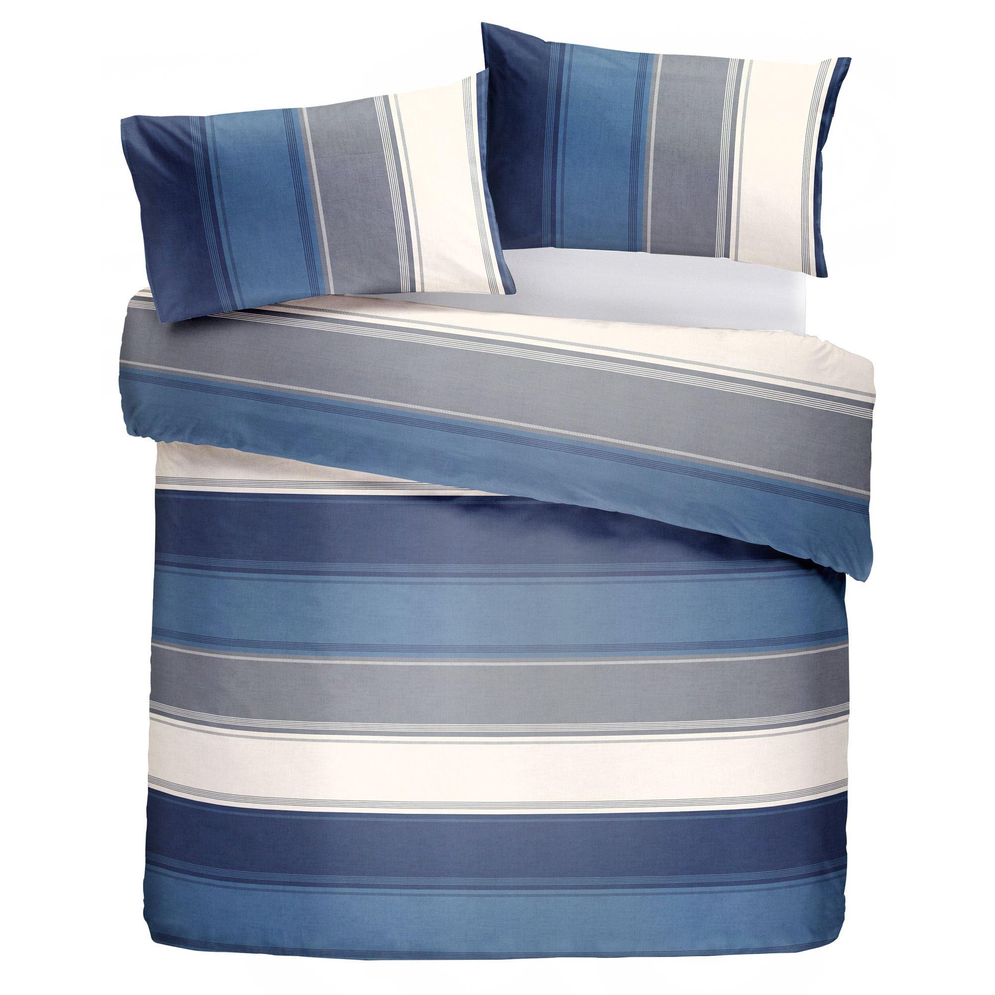 Blue - Fusion - Betley Striped Duvet Cover Set in Blue - 2