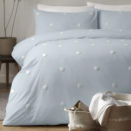 Appletree Dot Garden Duvet Cover Set in Duck Egg White Dots