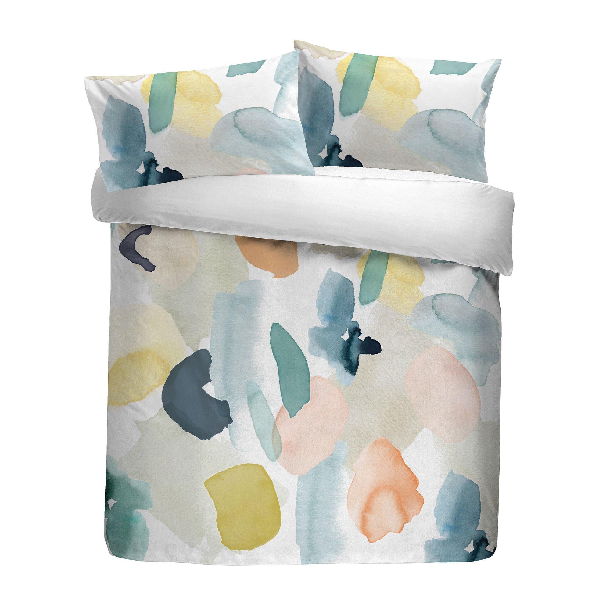 Multi - Appletree - Pollensa Cotton Floral Watercolour Duvet Cover Set - 4