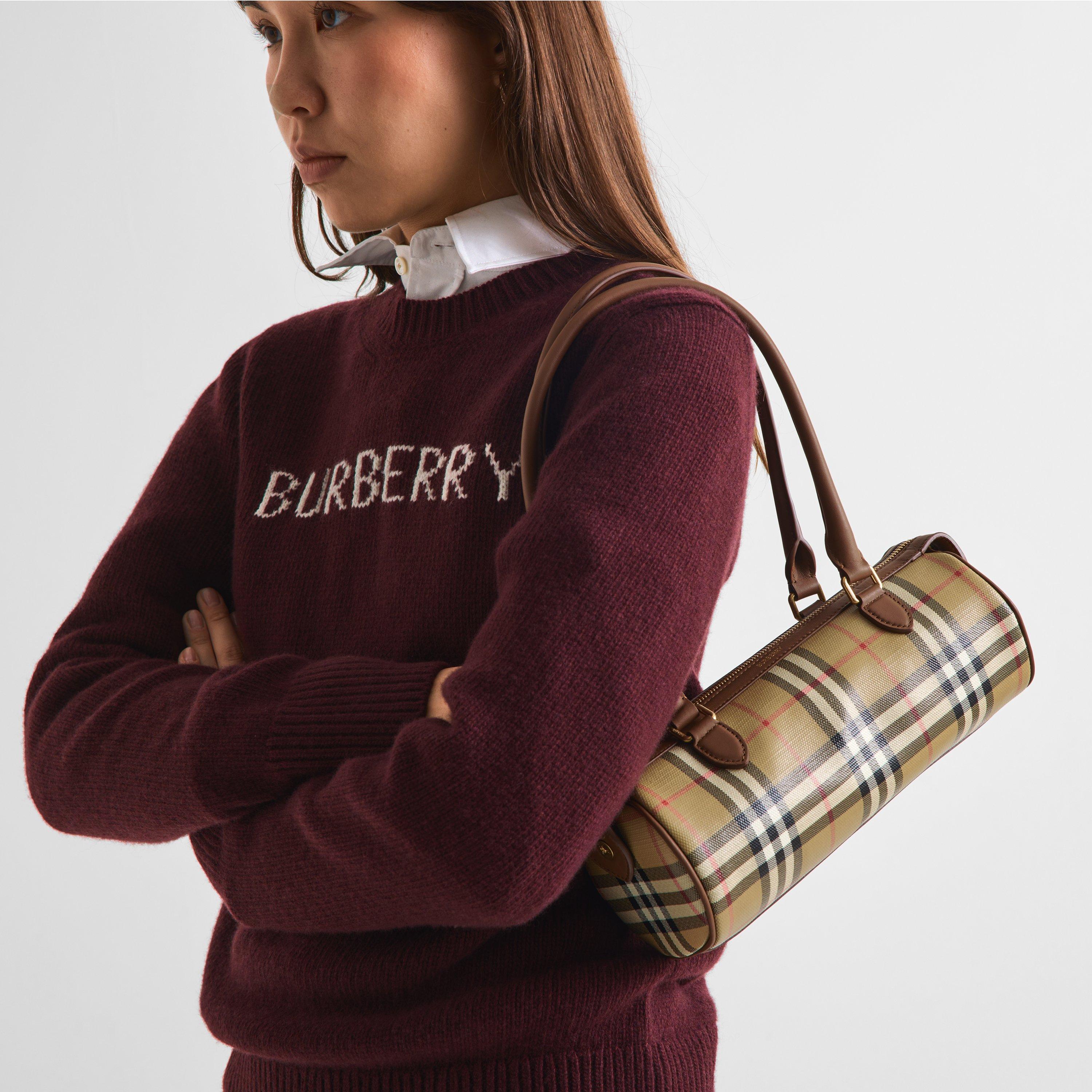 Archive Beige - Burberry - Women's Mini Barrel Check Cotton Bag - 3
