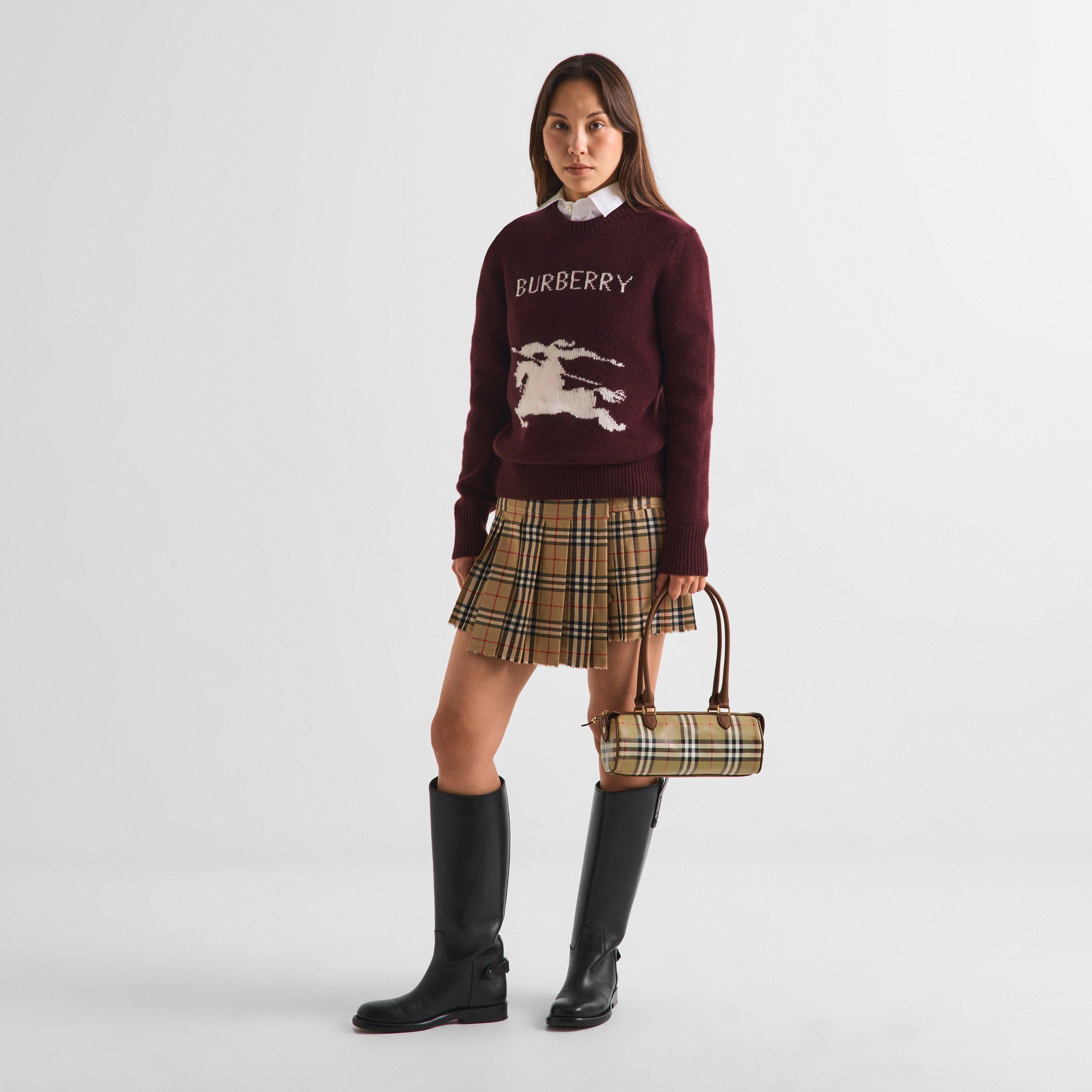 Archive Beige - Burberry - Women's Mini Barrel Check Cotton Bag - 4