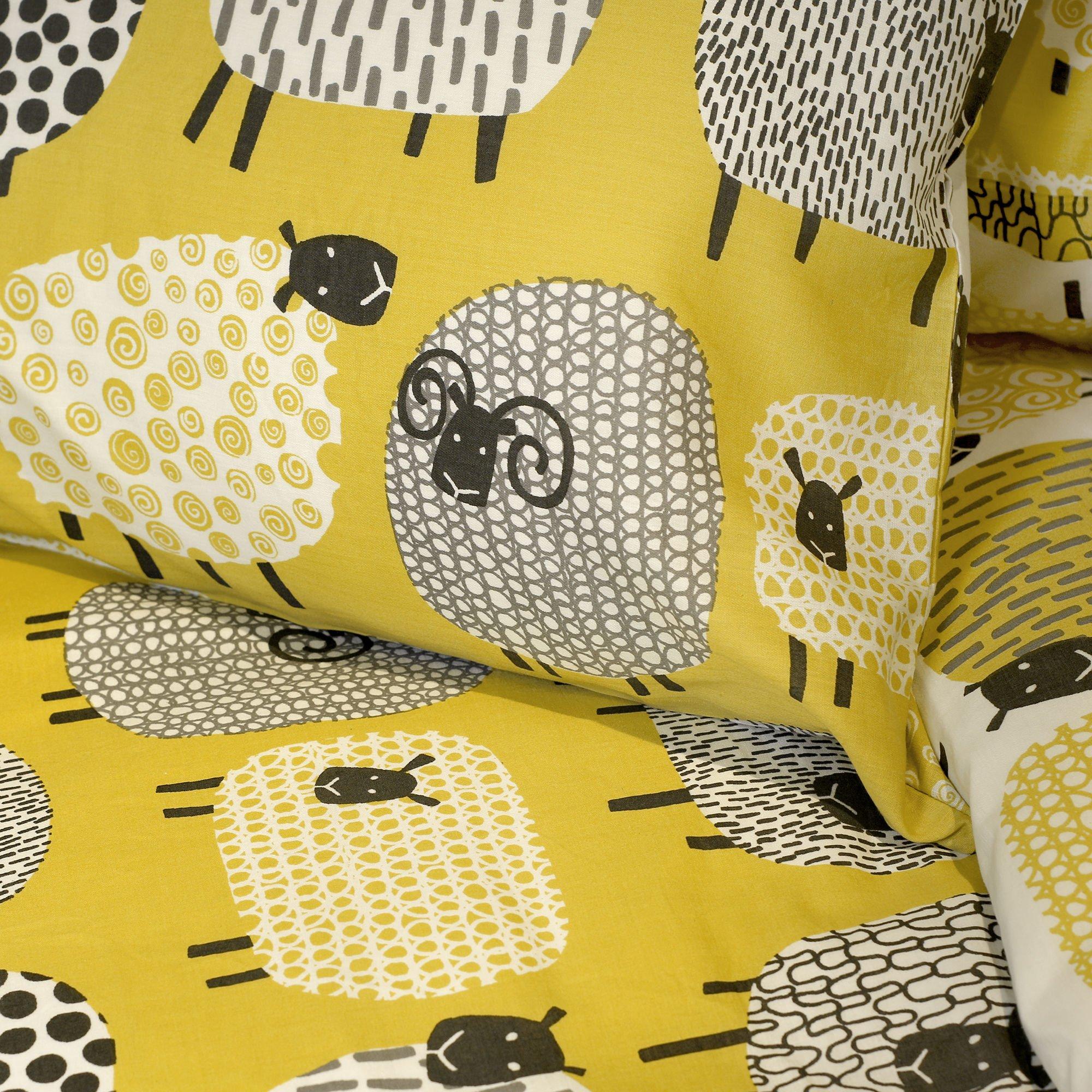Ochre - Fusion - Dotty Sheep Duvet Cover Set in Ochre - 5