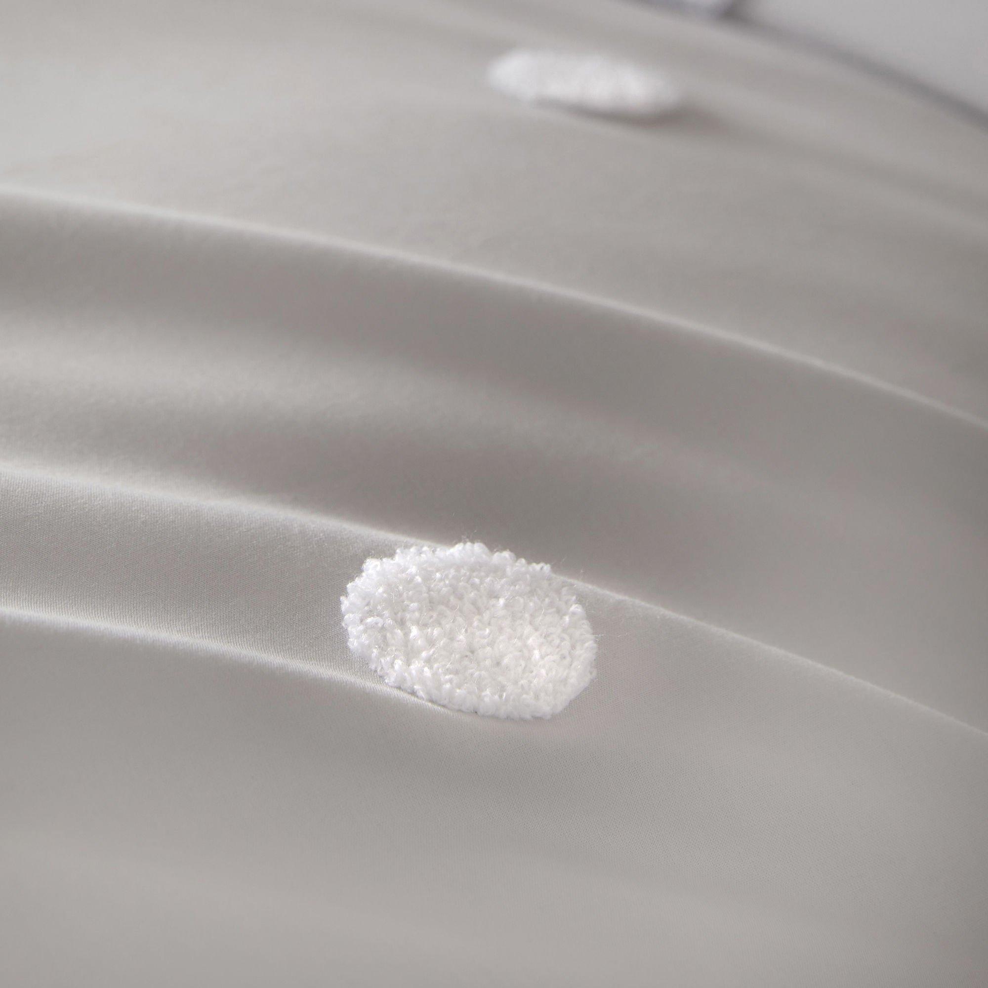 Silver - Appletree - Dot Garden Duvet Cover Set Silver with White Dots - 2