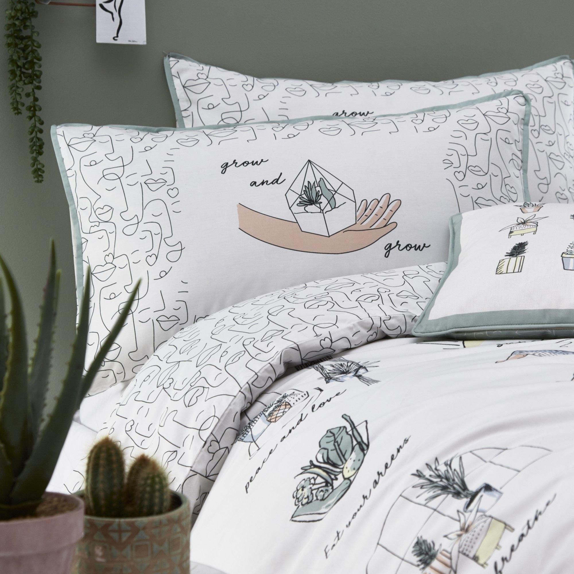 Multi - Appletree - Wellbeing Pure Cotton Duvet Cover Set - 2