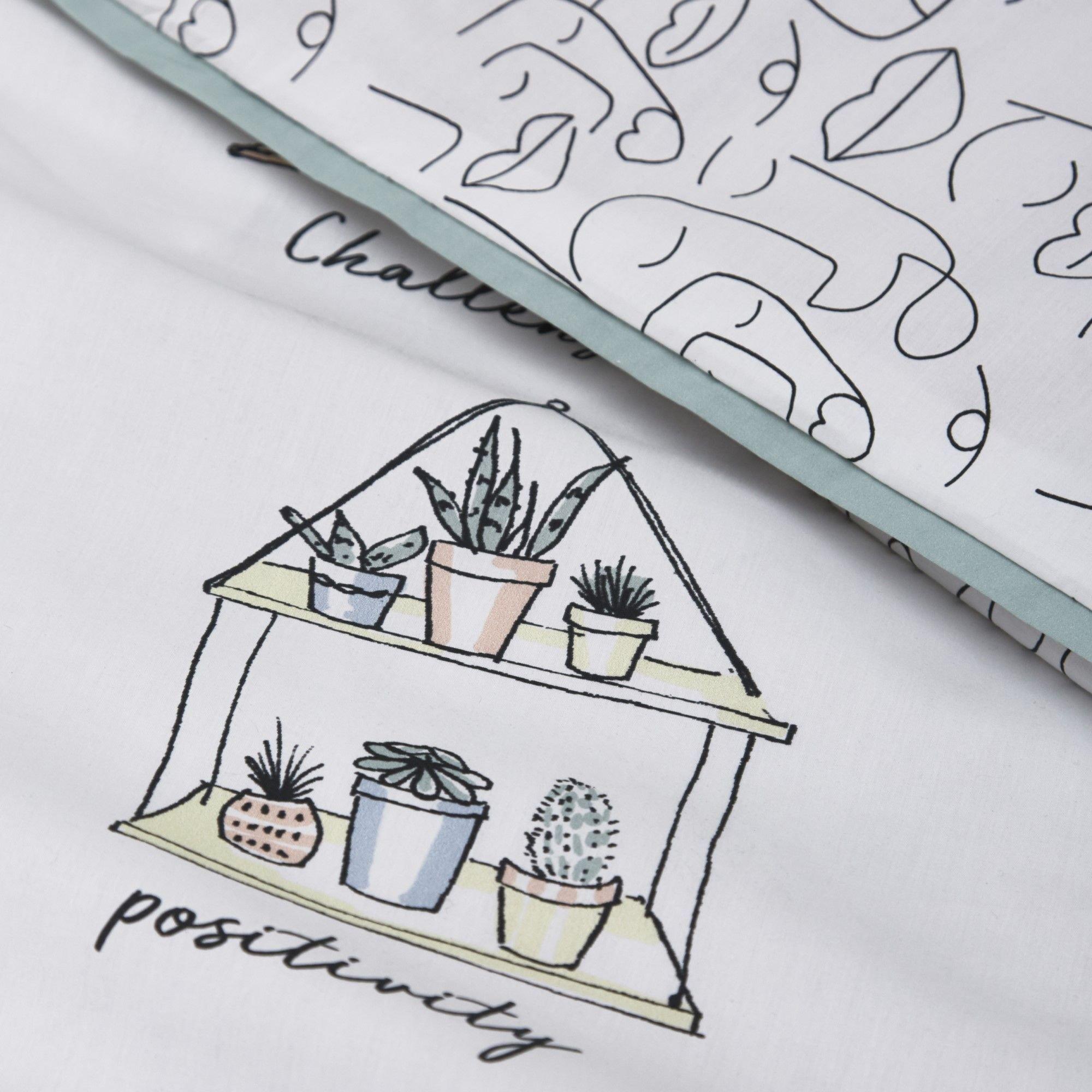 Multi - Appletree - Wellbeing Pure Cotton Duvet Cover Set - 3