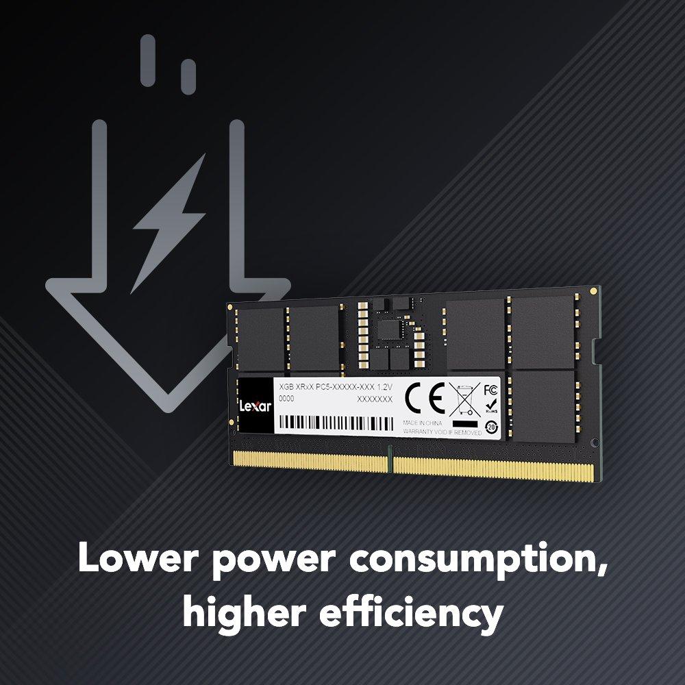 Black - Lexar - SO-DIMM 5600 DDR5 16GB DRAM - 5