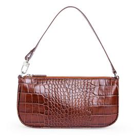 By Far Rachel Croc Embossed Shoulder Bag