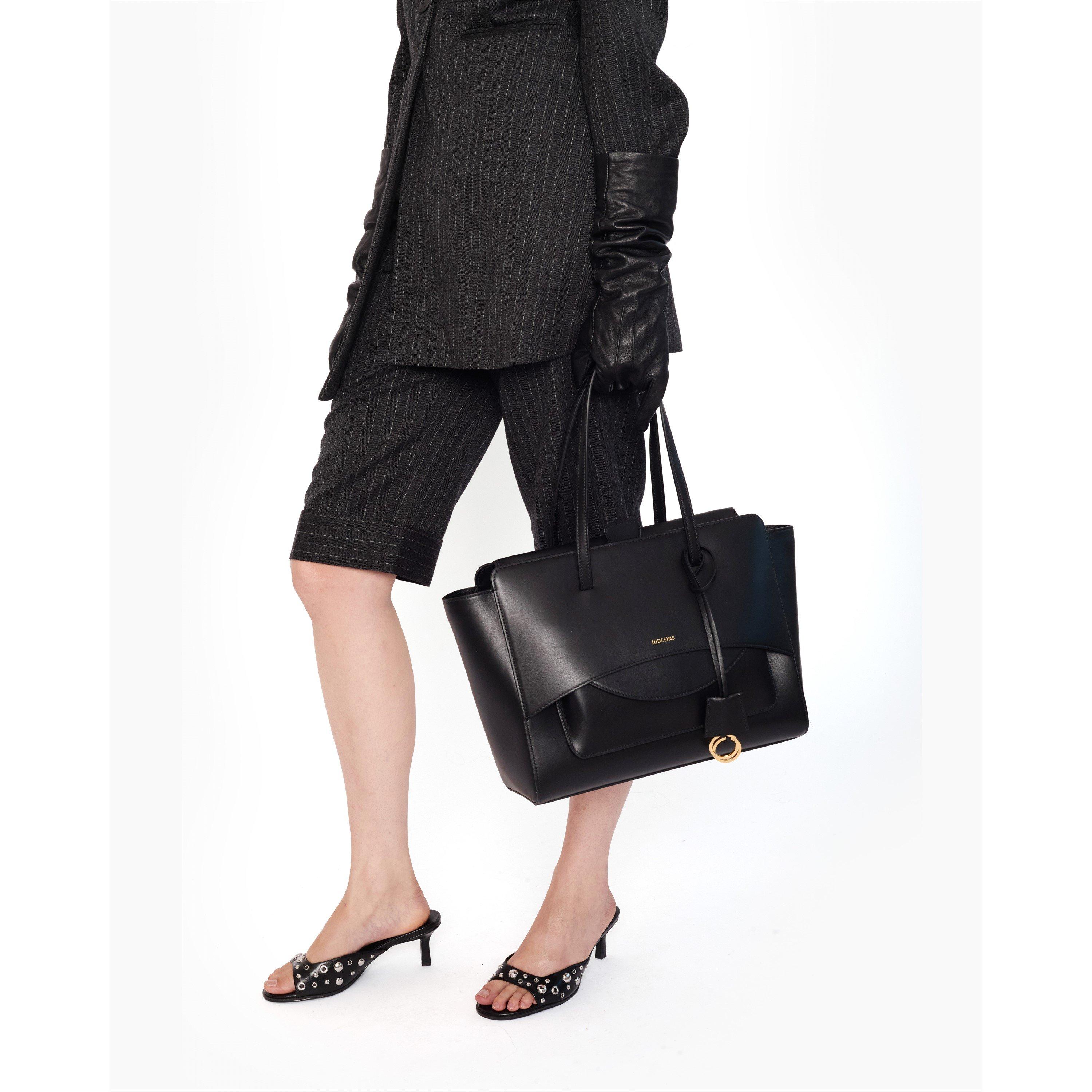 BLACK - Hidesins - Women's Flap L Satchel Bag - 4