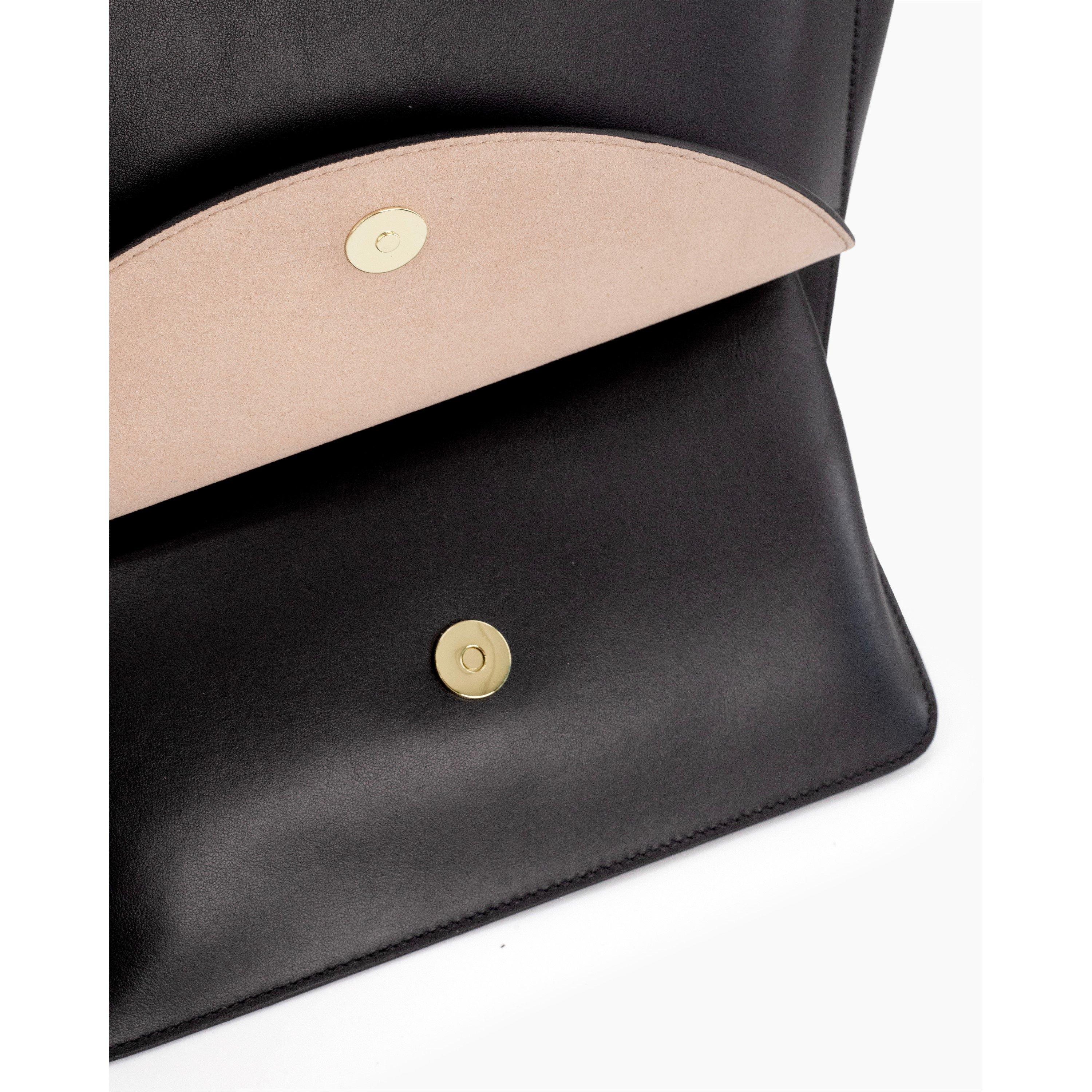 BLACK - Hidesins - Women's Flap L Satchel Bag - 5