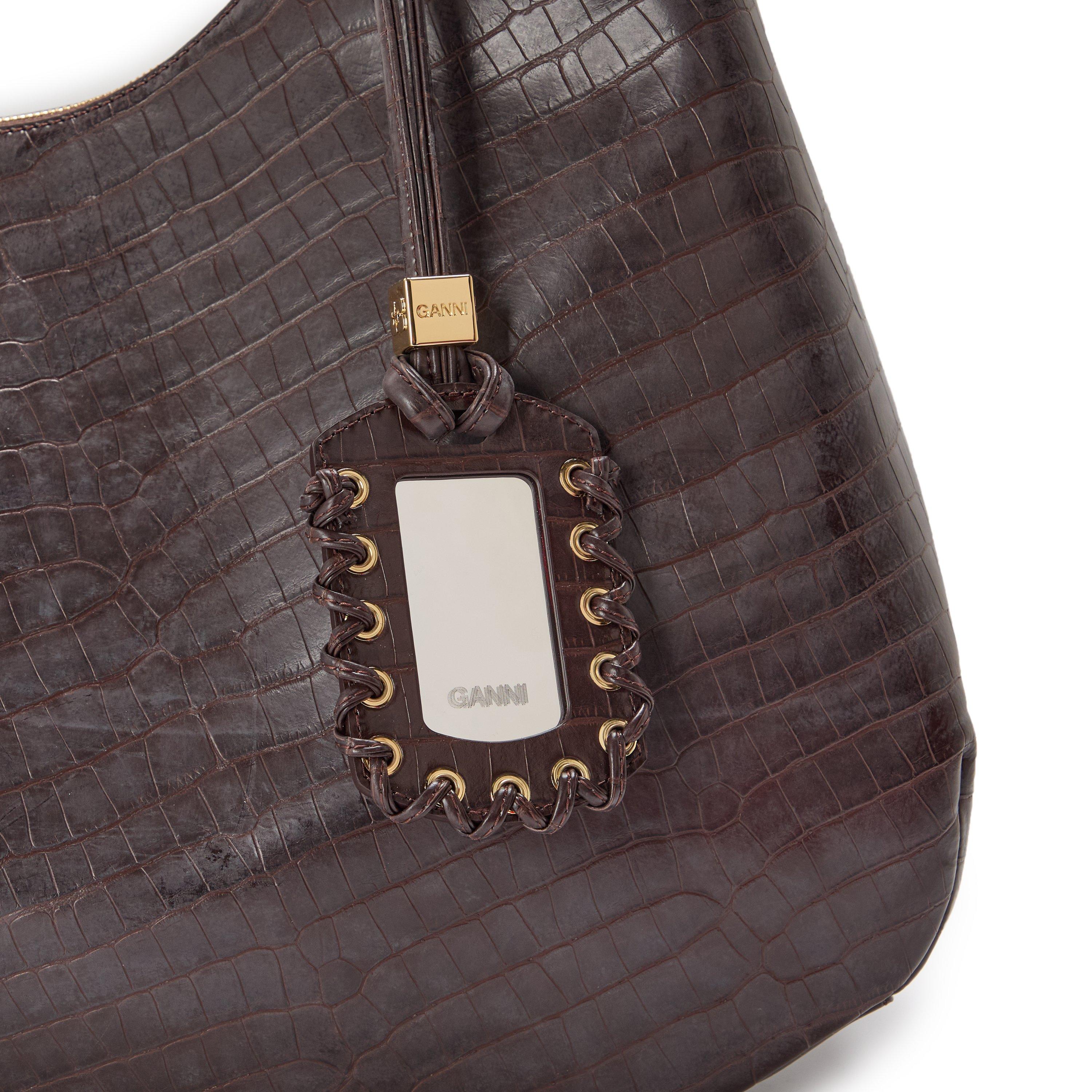 Choco Fondant - Ganni - Ganni Hobo XXL Croco Ld62 - 3