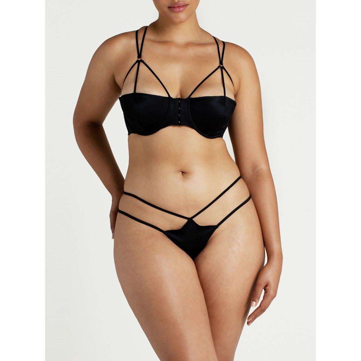 Black - Coco de Mer - Women's Half Cup Demi Bra - 3