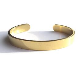 Aye Do Solid Stainless Steel Gold Bangle - Unisex 7091-NP