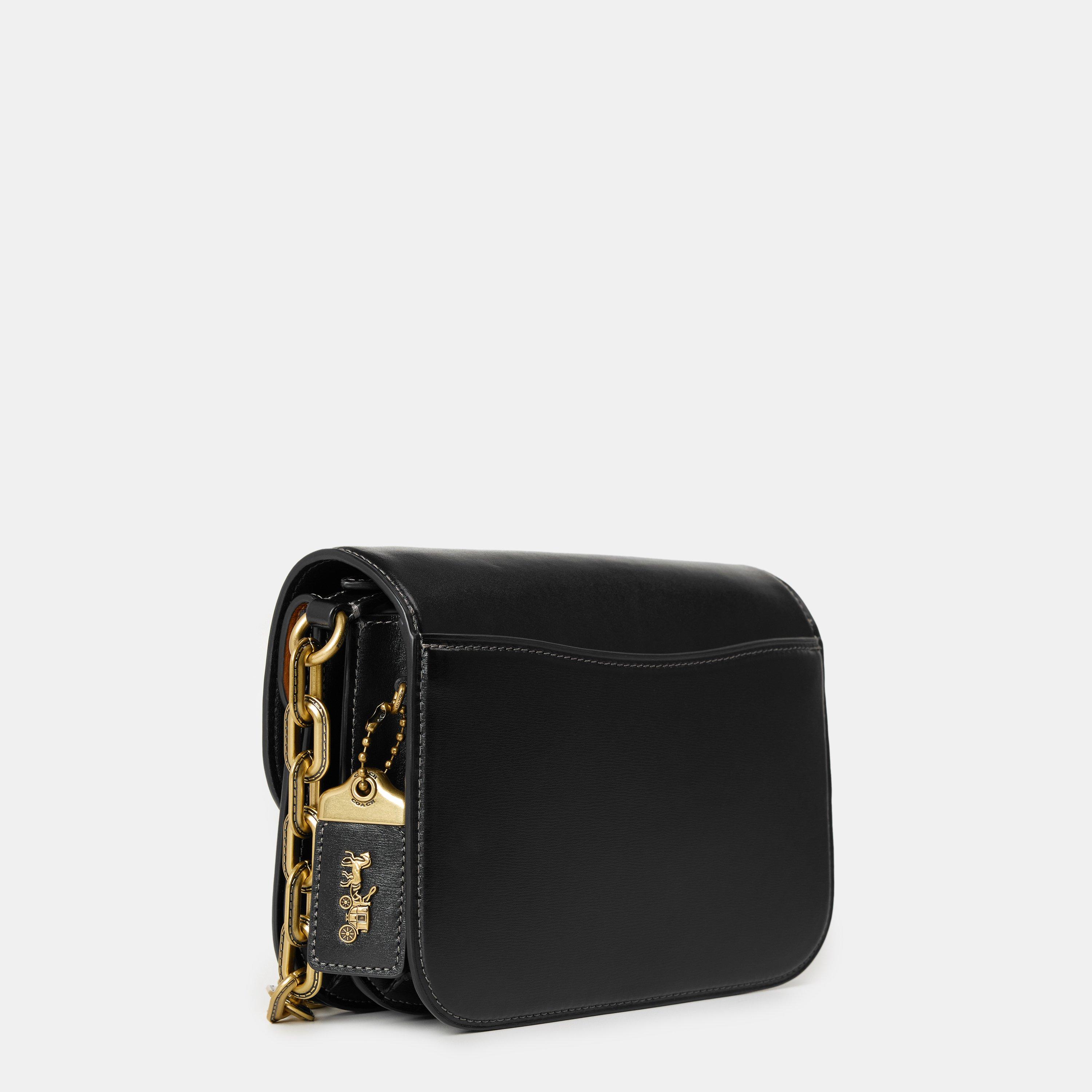 Black - Coach - Women's Calf Shoulder Bag - 2