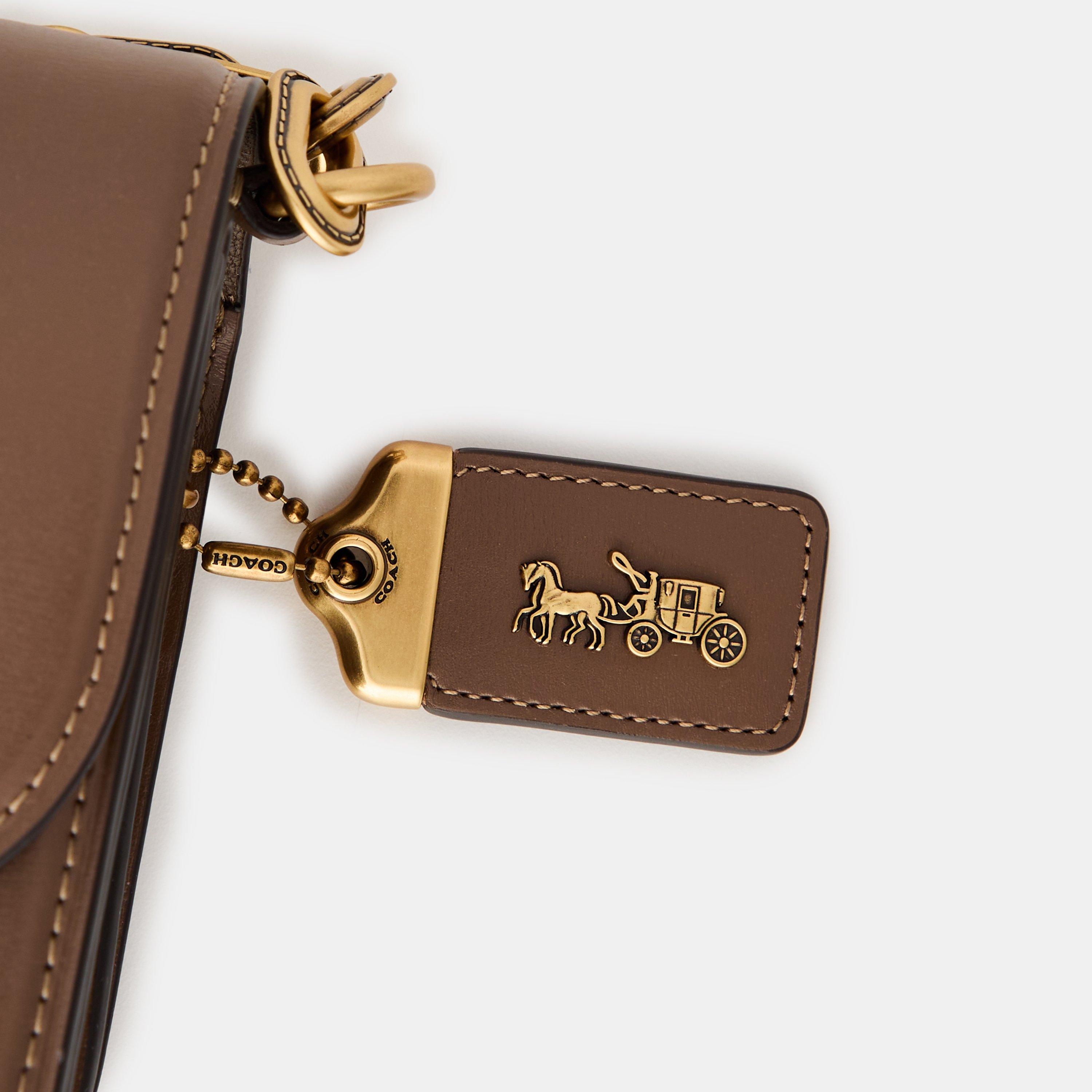 Dark Stone - Coach - Women's Calf Shoulder Bag - 3