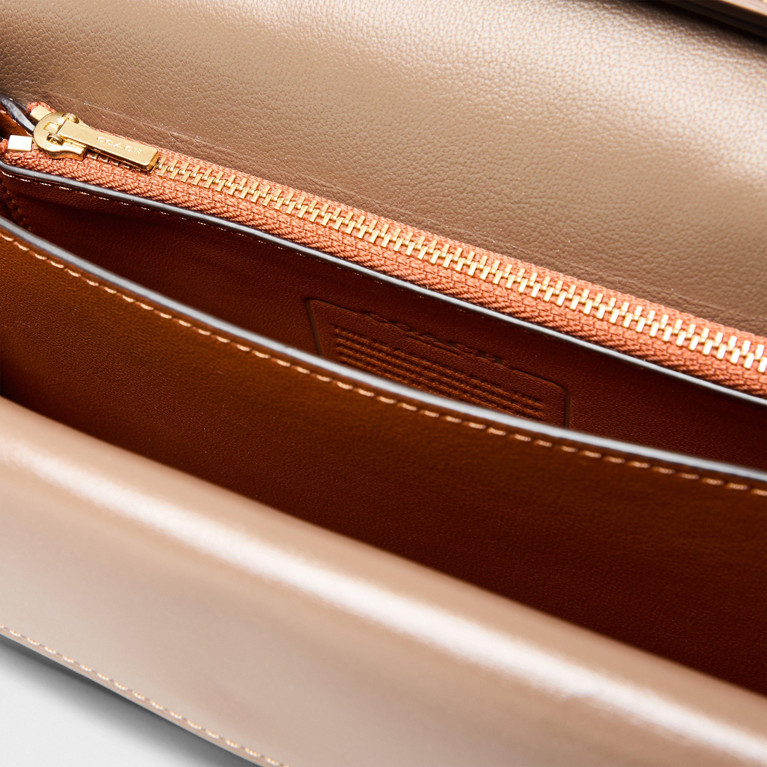 Dark Stone - Coach - Women's Calf Shoulder Bag - 4