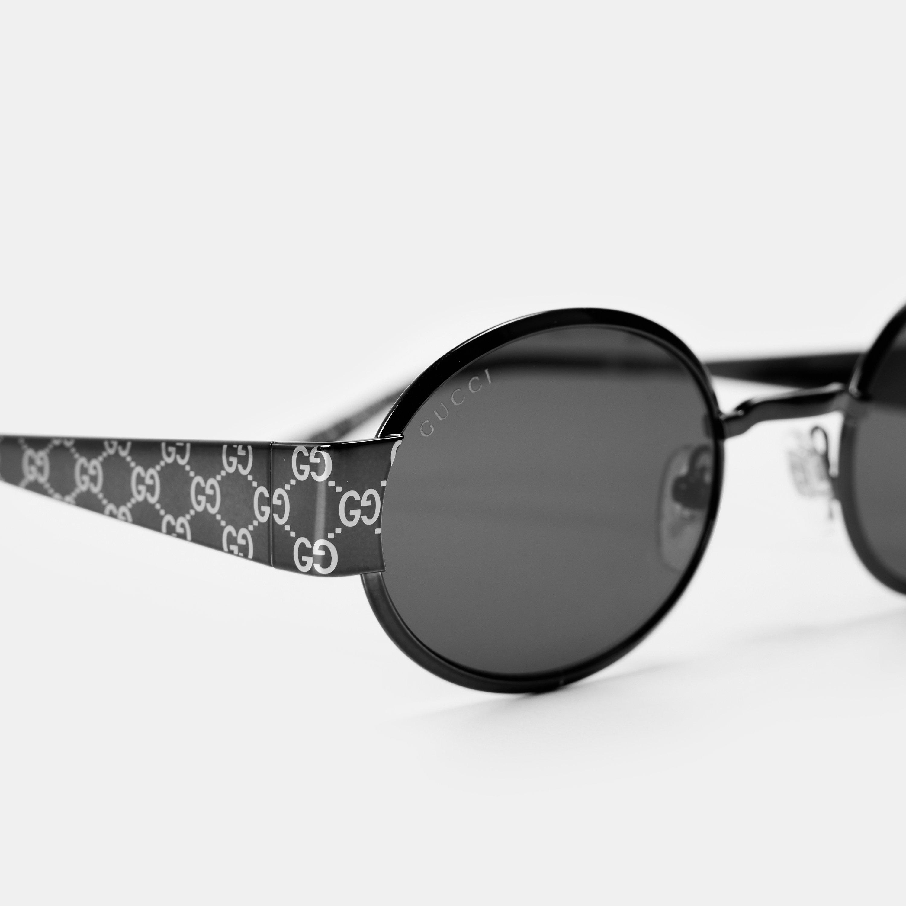 Grey - Gucci - Monogram Round Sunglasses - 3