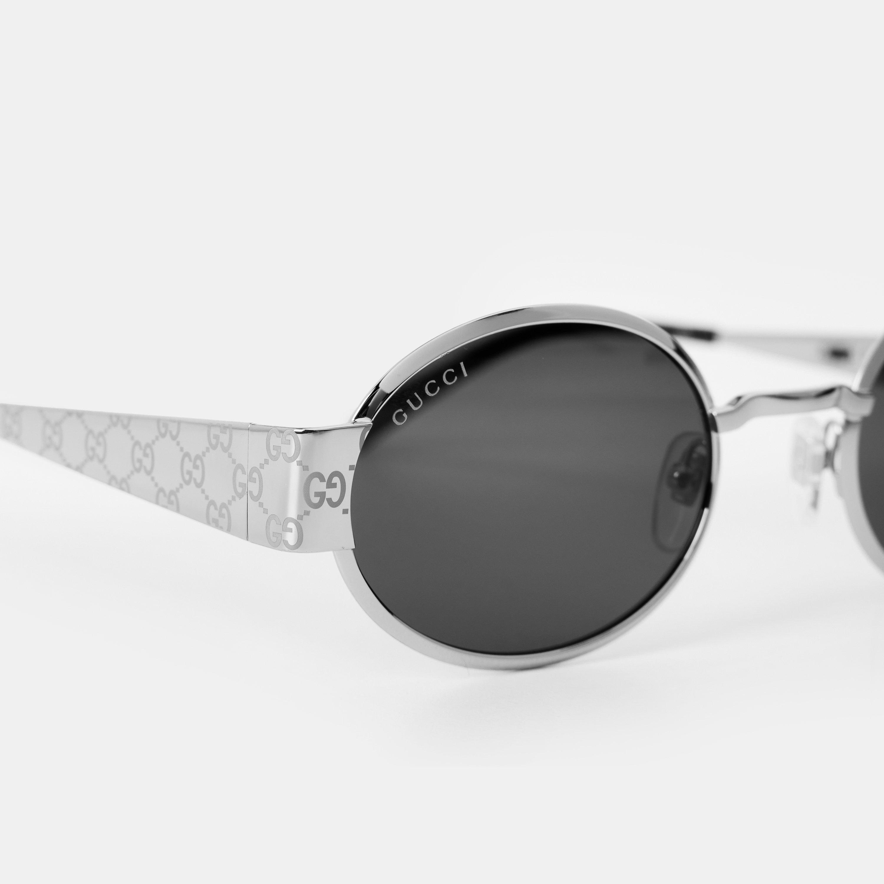 Gold/Brown - Gucci - Monogram Round Sunglasses - 3