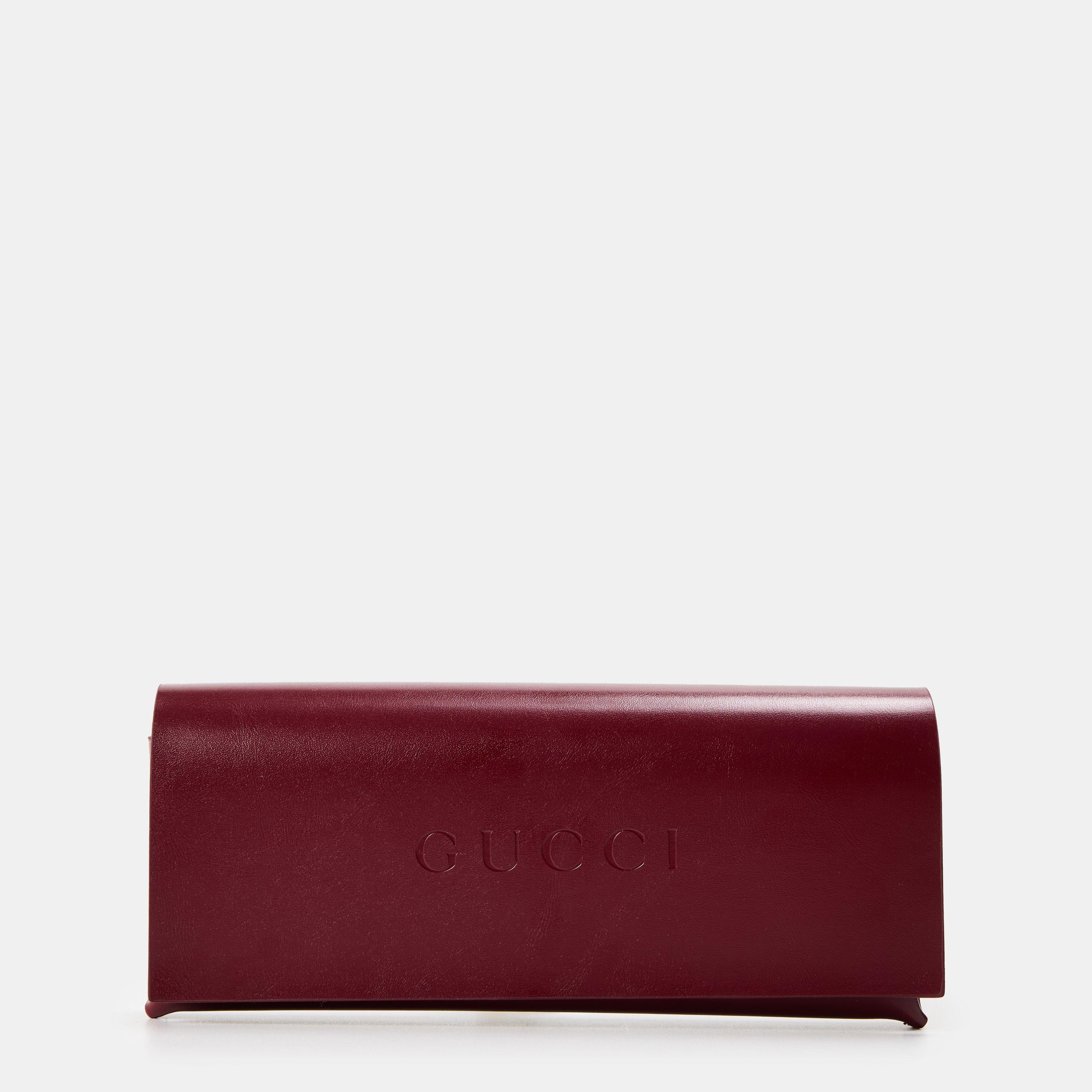 Gold/Brown - Gucci - Monogram Round Sunglasses - 4