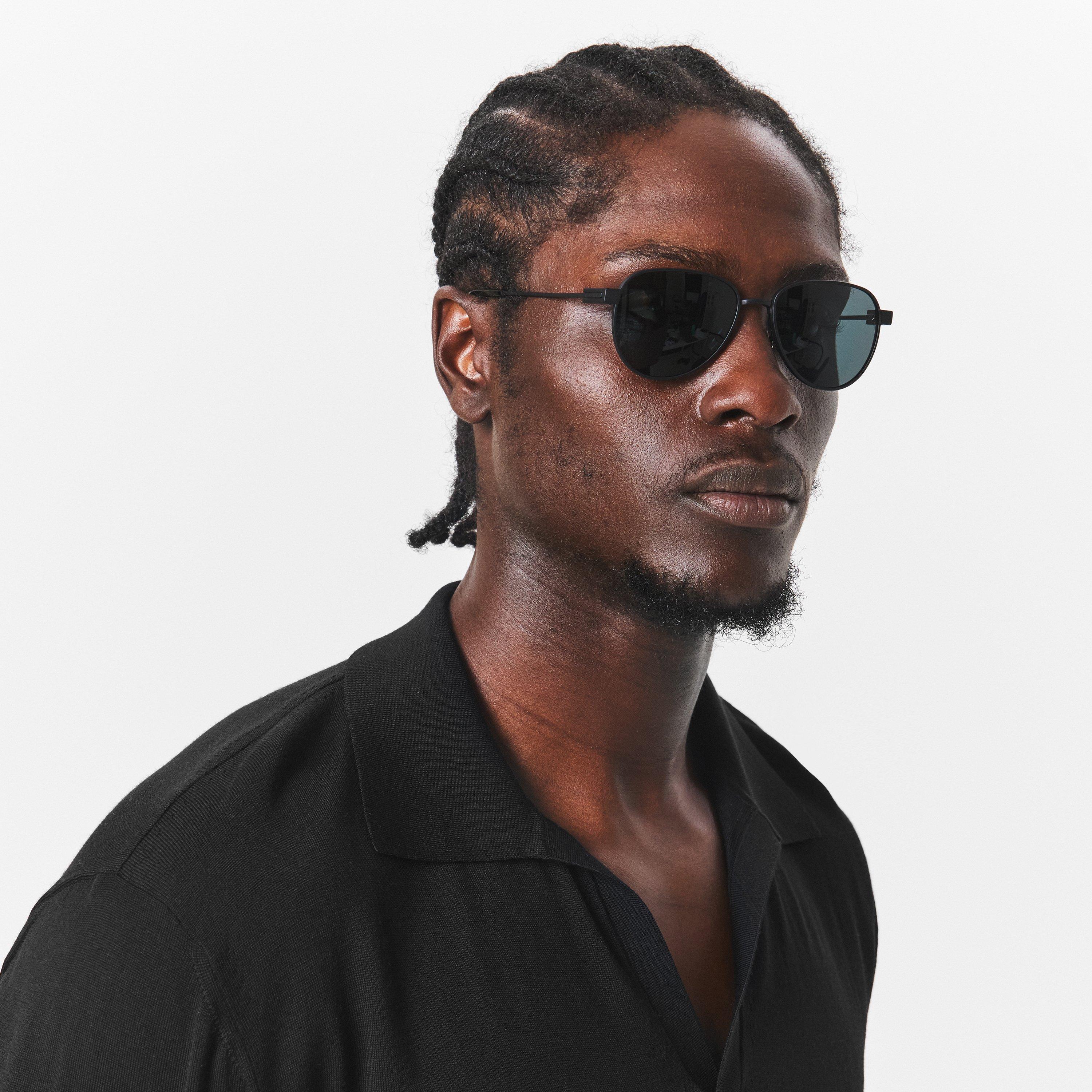 Black - Saint Laurent - Men's Round Sunglasses, Round Design - 2