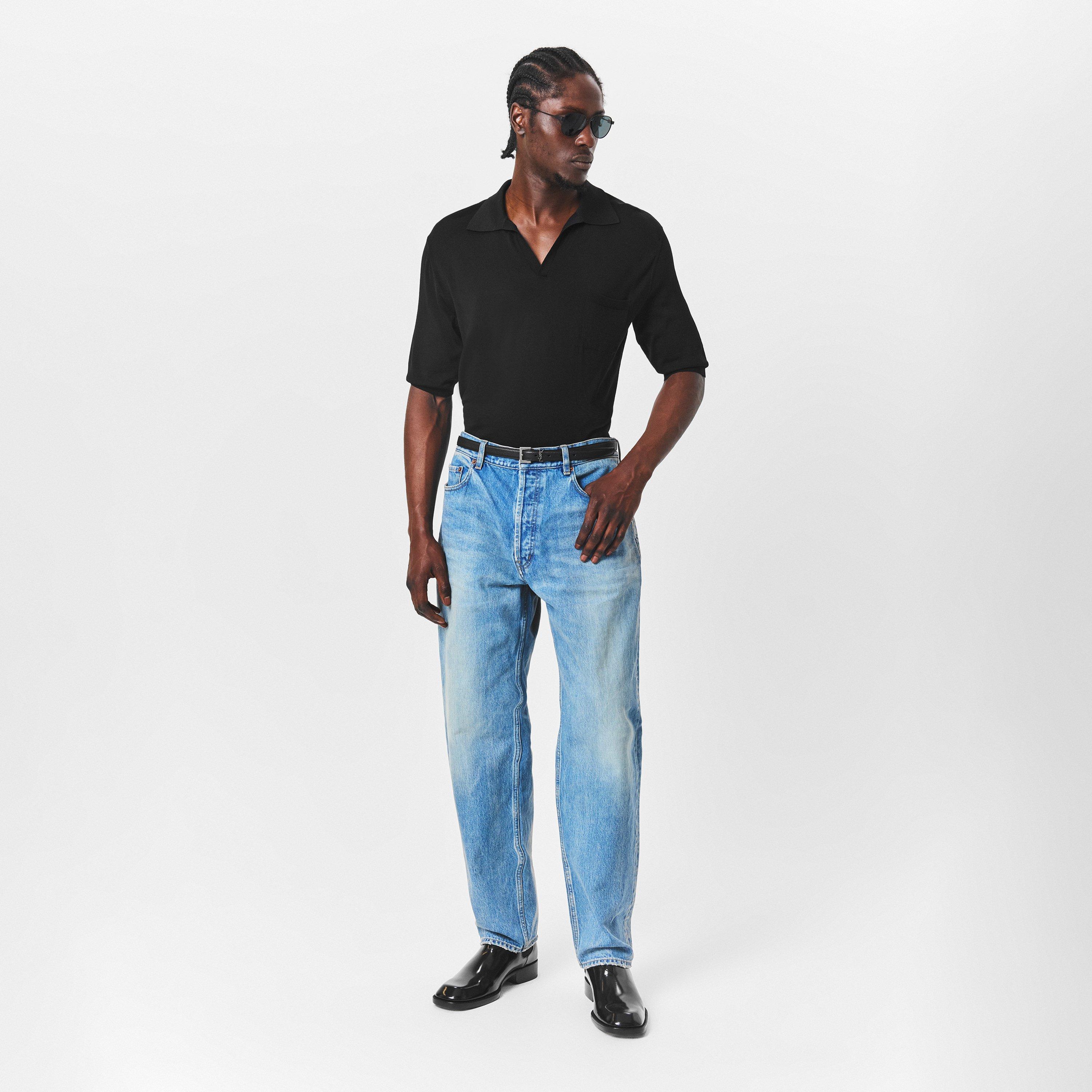 Black - Saint Laurent - Men's Round Sunglasses, Round Design - 3