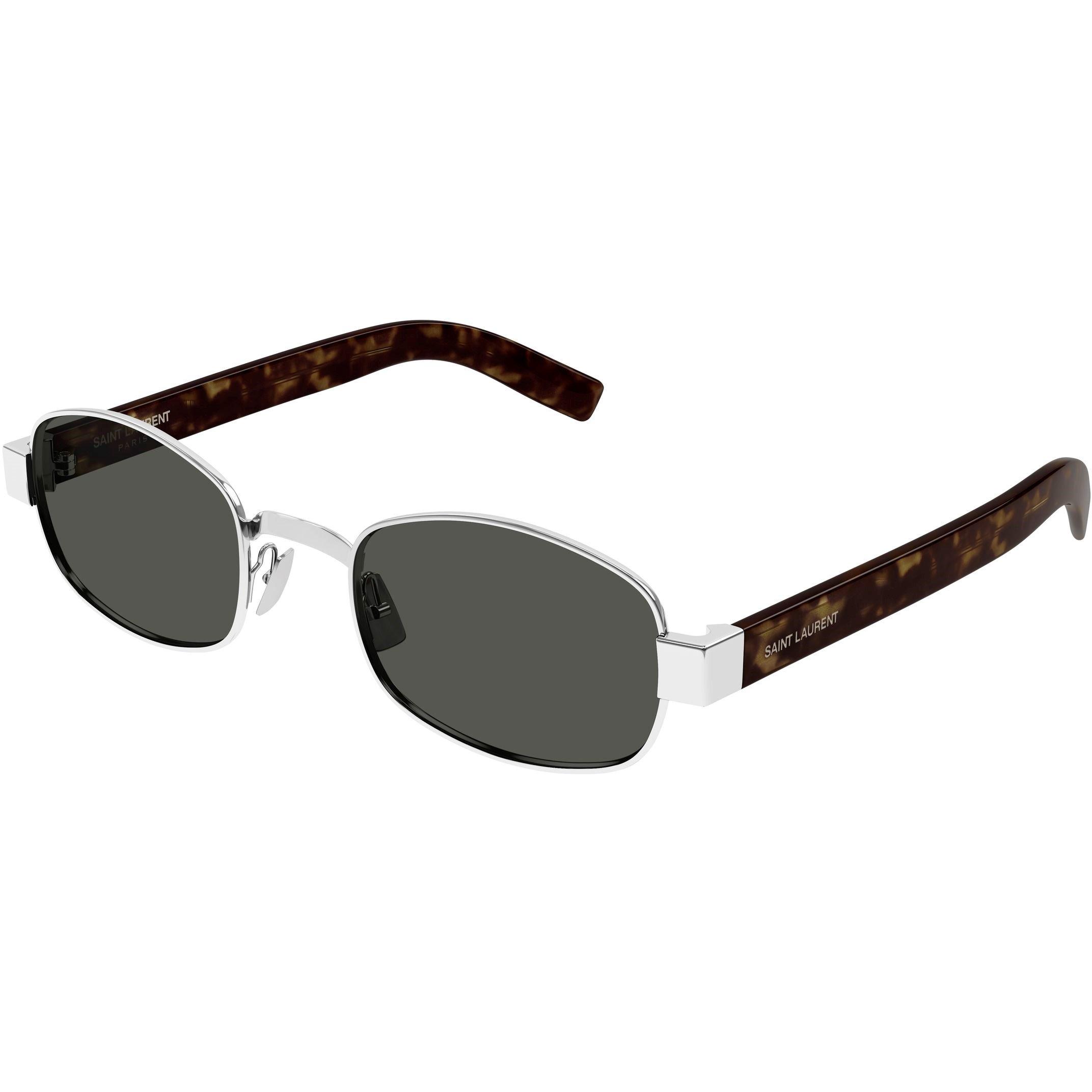 Havana/Silver - Saint Laurent - Round Sunglasses