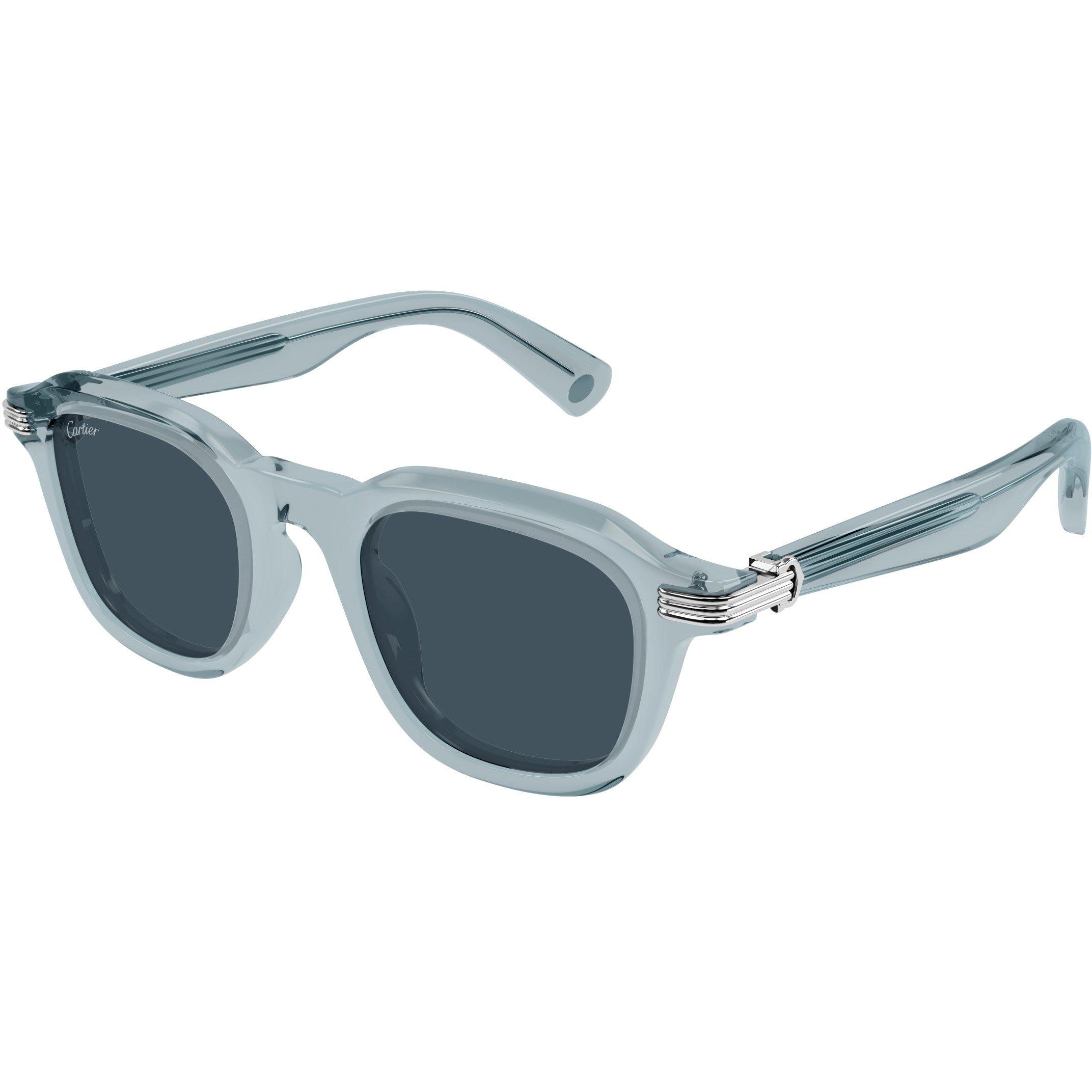 Light Blue - Cartier - Cartier CT0536S Mens Round Rectangle Sunglasses
