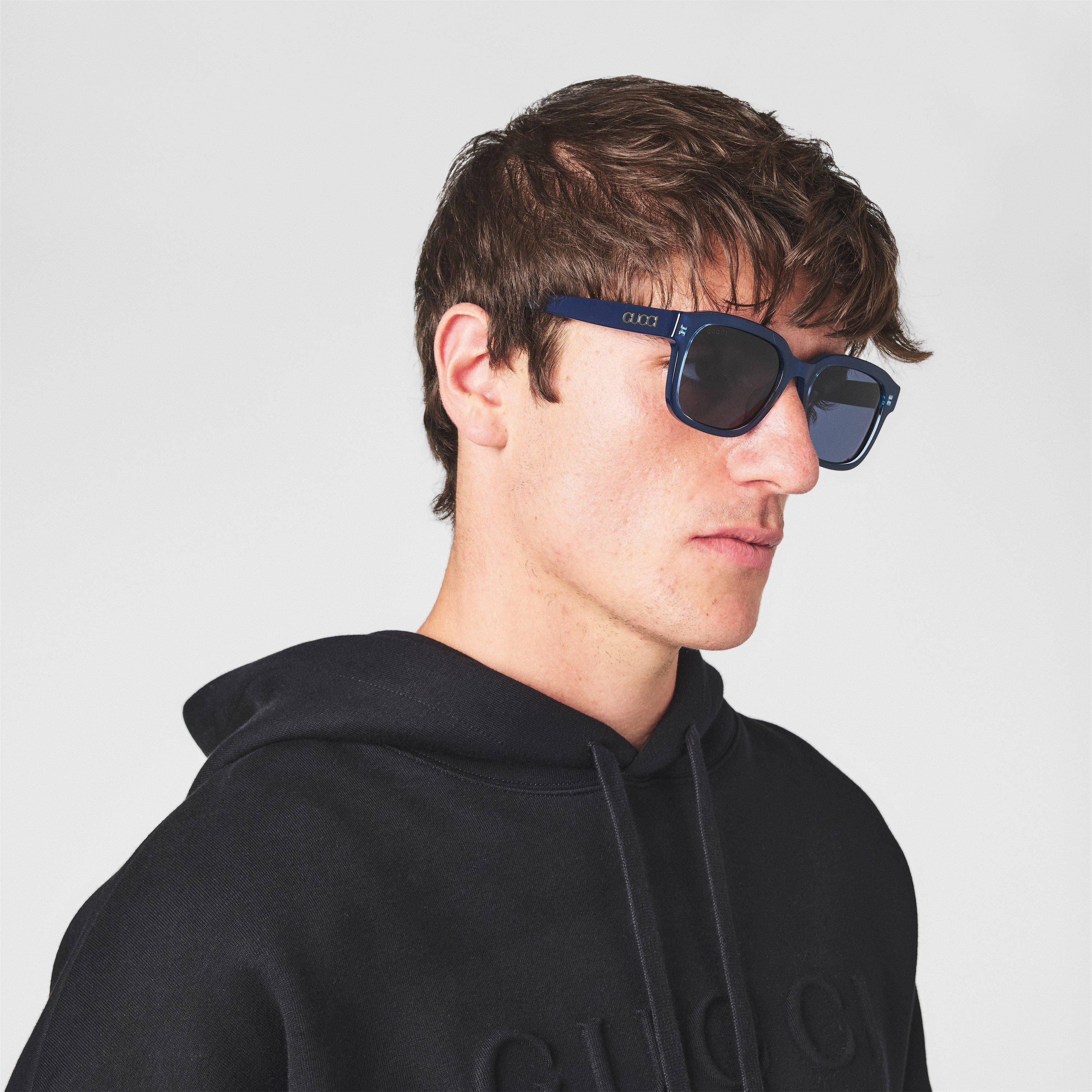 Light Blue - Gucci - Square Frame Sunglasses - 3